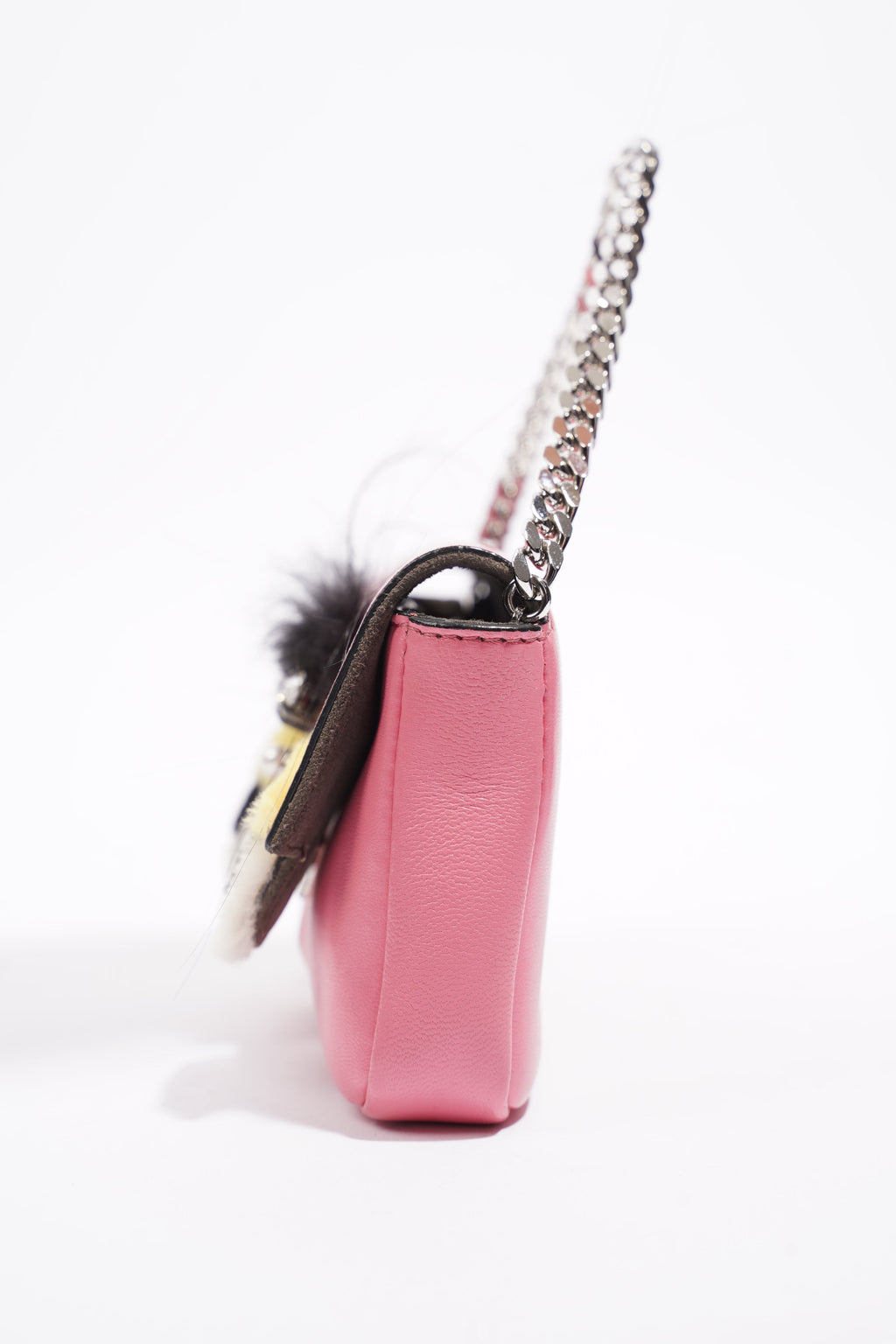 Fendi Micro Monster Baguette Pink Calfskin Leather