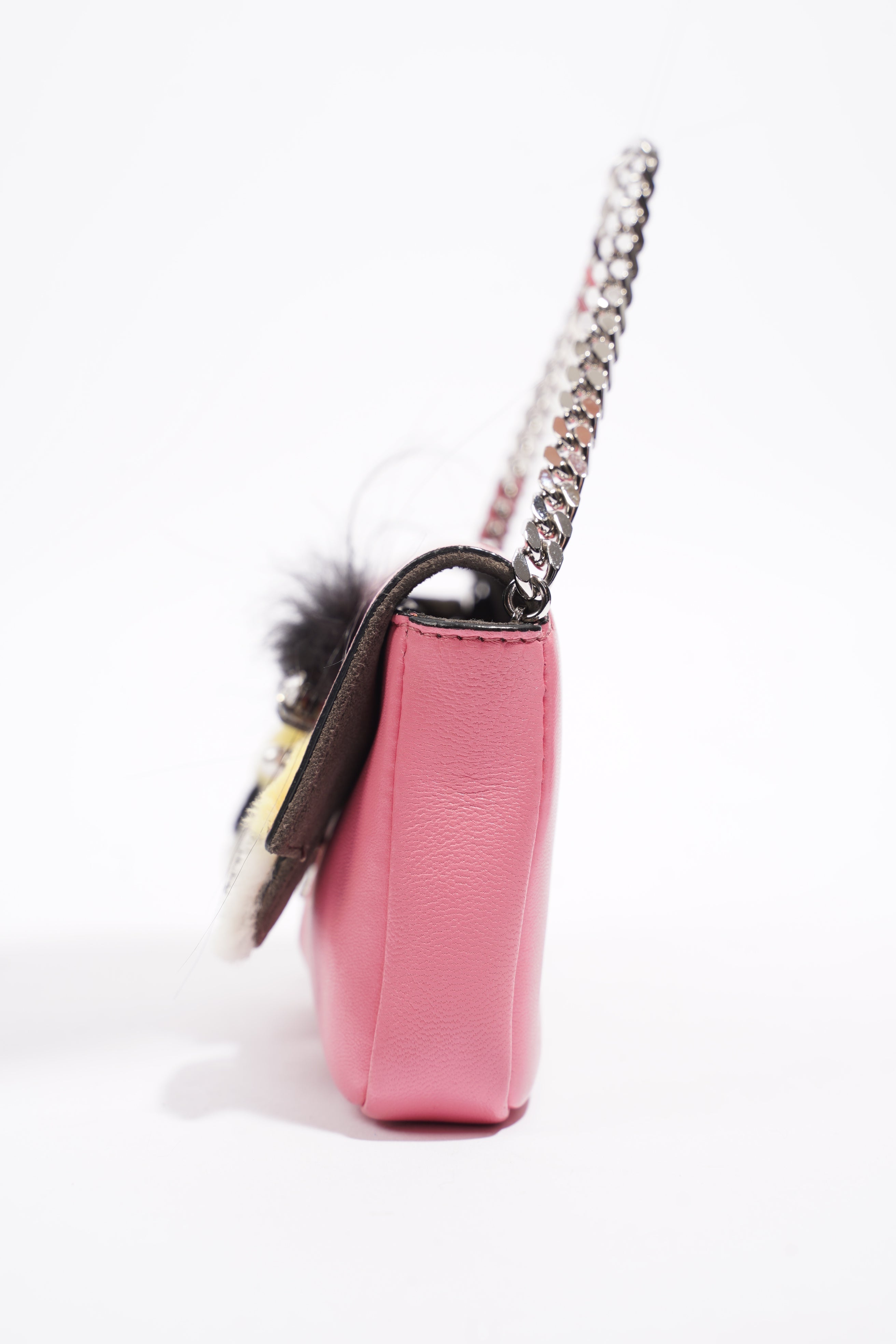 Fendi Micro Monster Baguette Pink Calfskin Leather