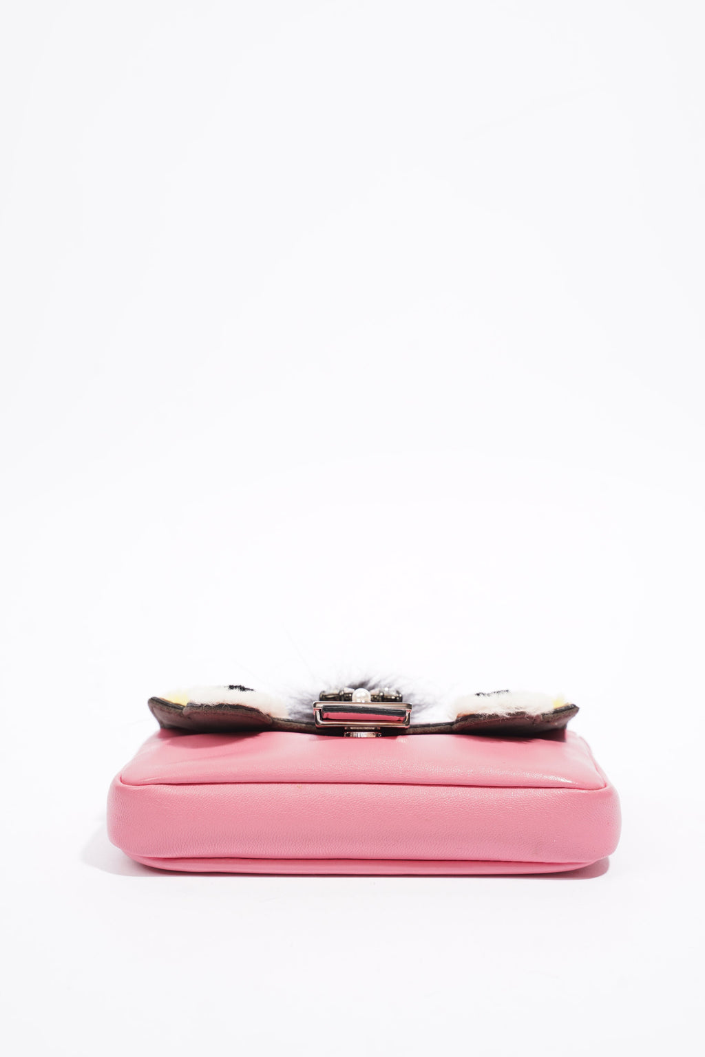 Fendi Micro Monster Baguette Pink Calfskin Leather