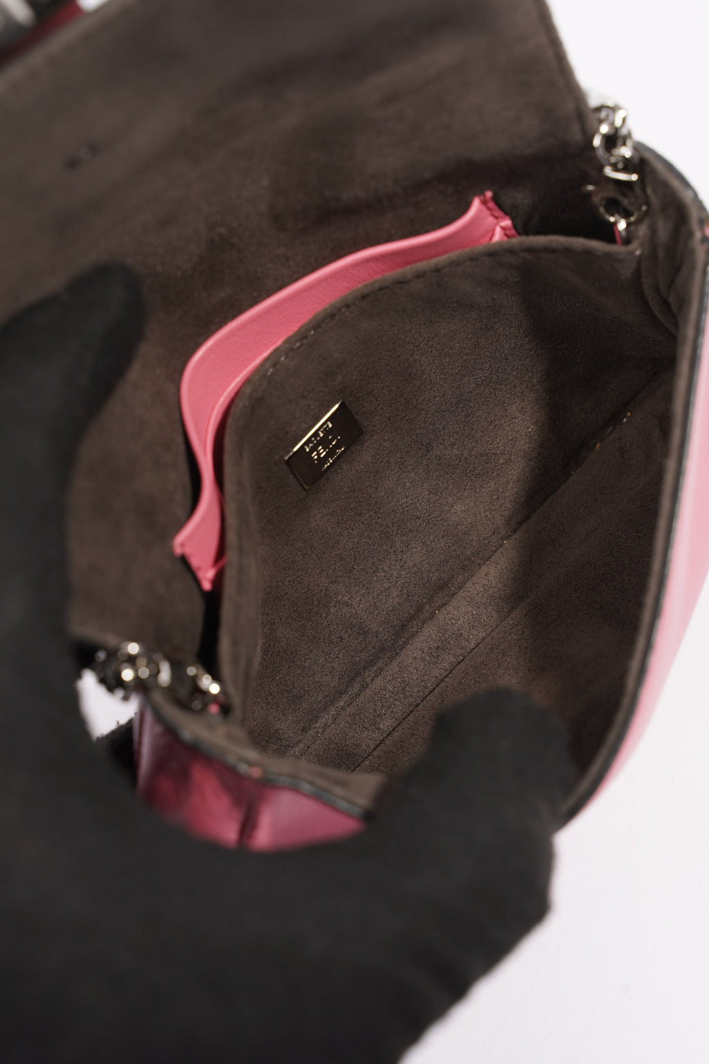 Fendi Micro Monster Baguette Pink Calfskin Leather