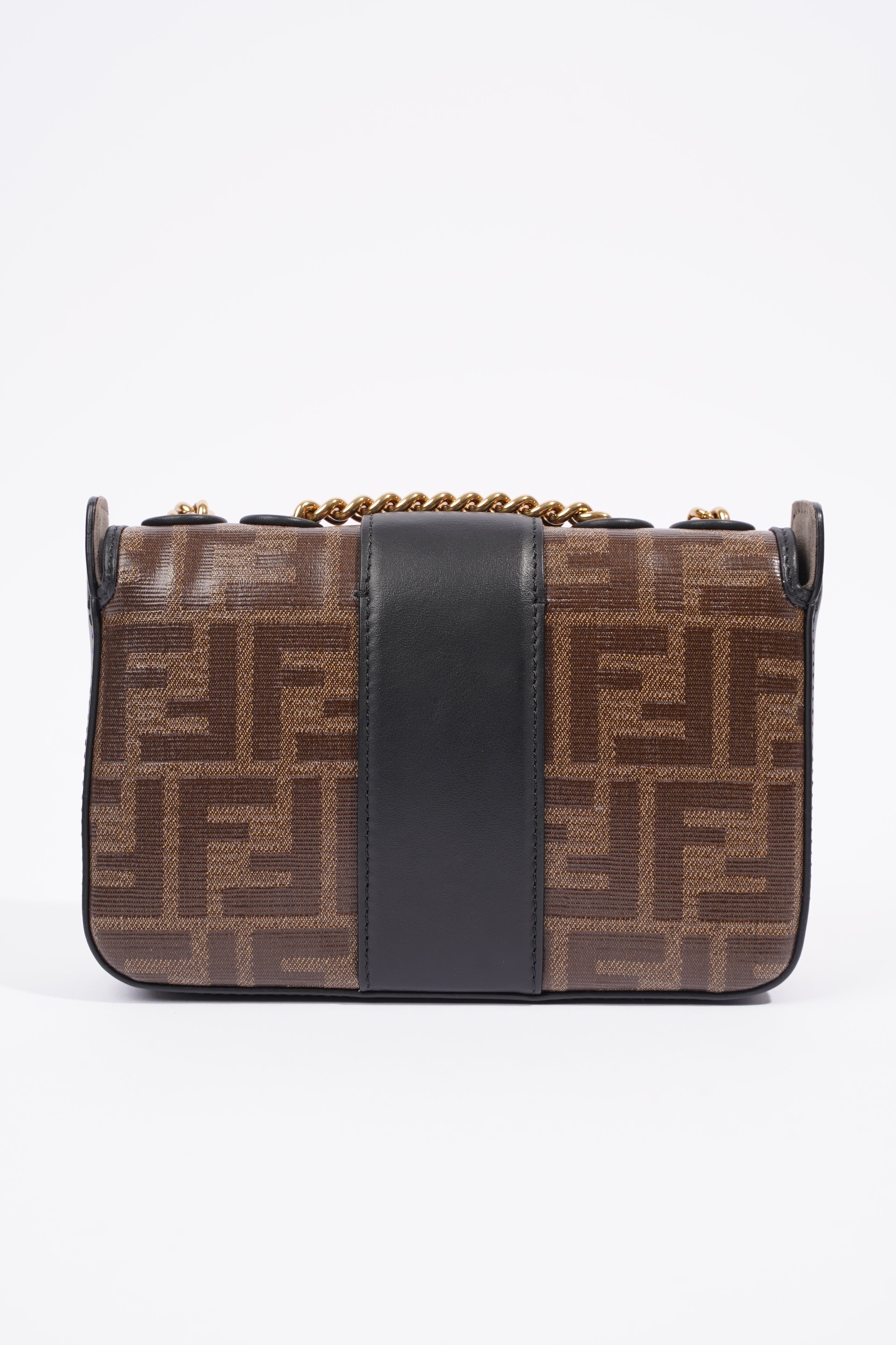 Fendi Double F Bag Brown / Black Coated Canvas Mini