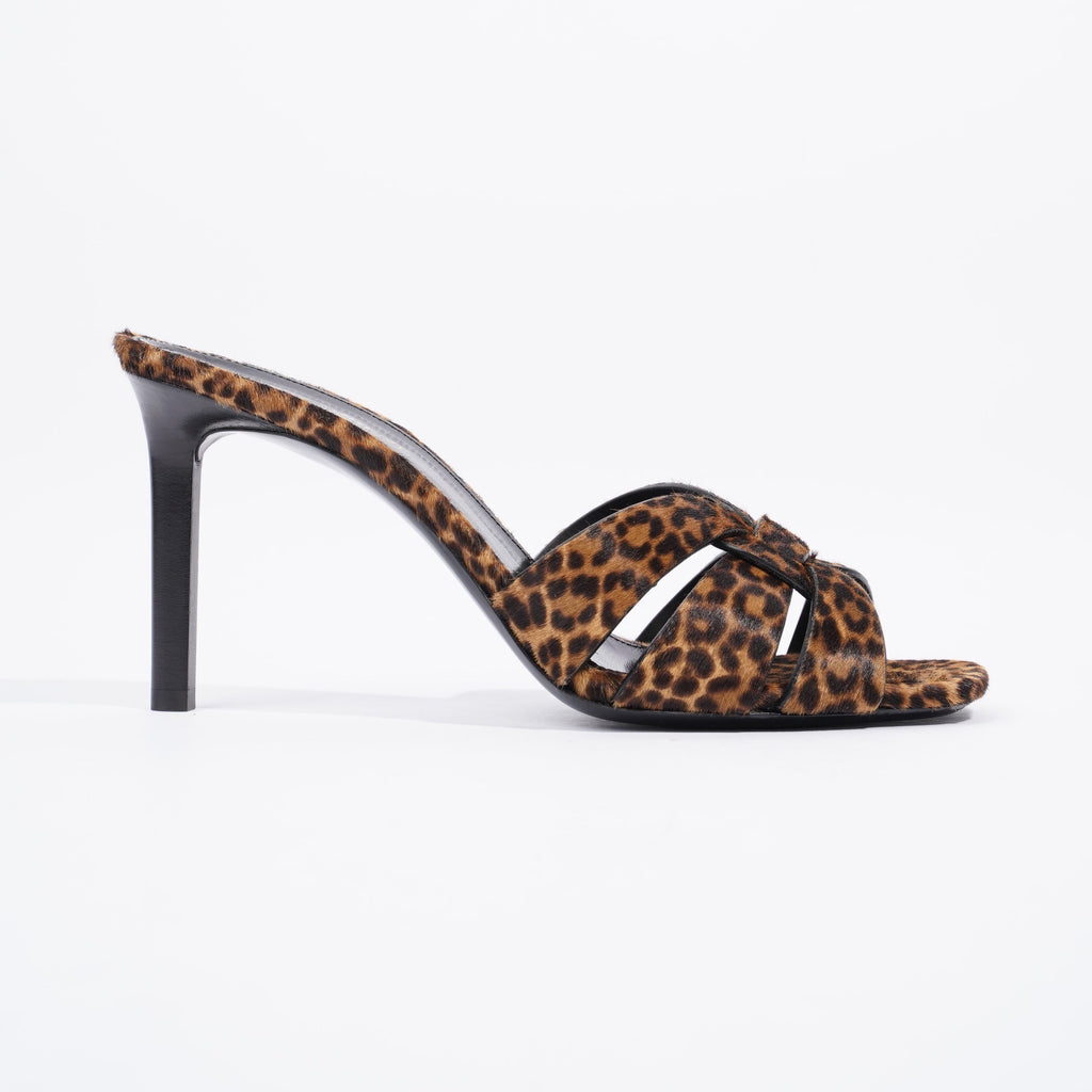 Saint Laurent Tribute Mule 90 Leopard Print Leather EU 40 UK 7