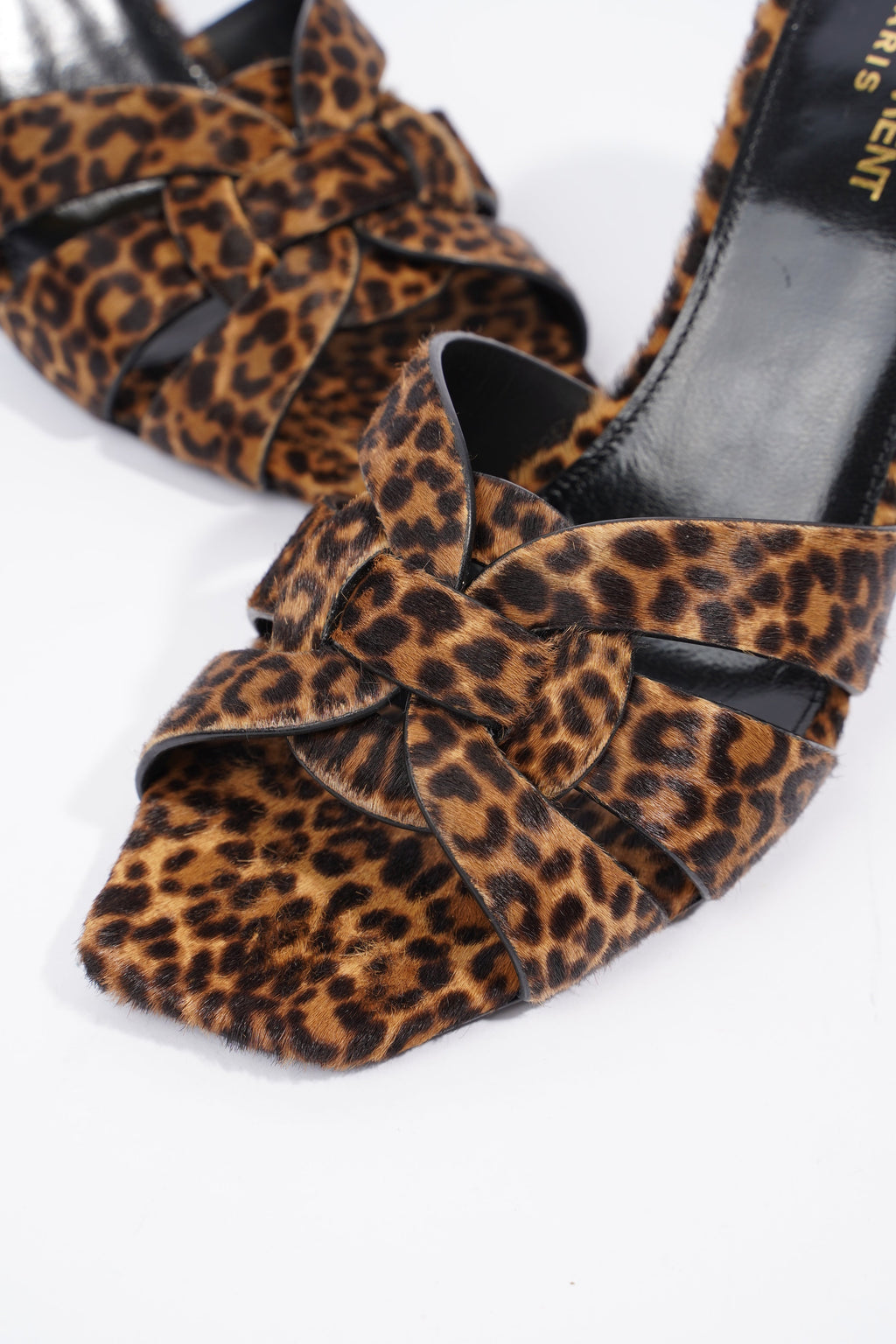 Saint Laurent Tribute Mule 90 Leopard Print Leather EU 40 UK 7