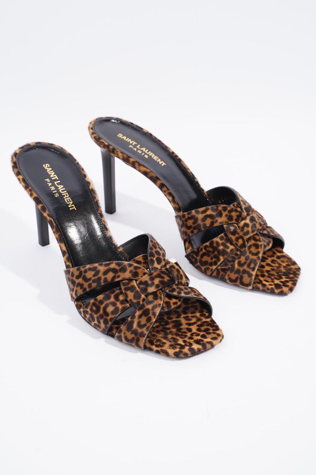 Saint Laurent Tribute Mule 90 Leopard Print Leather EU 40 UK 7