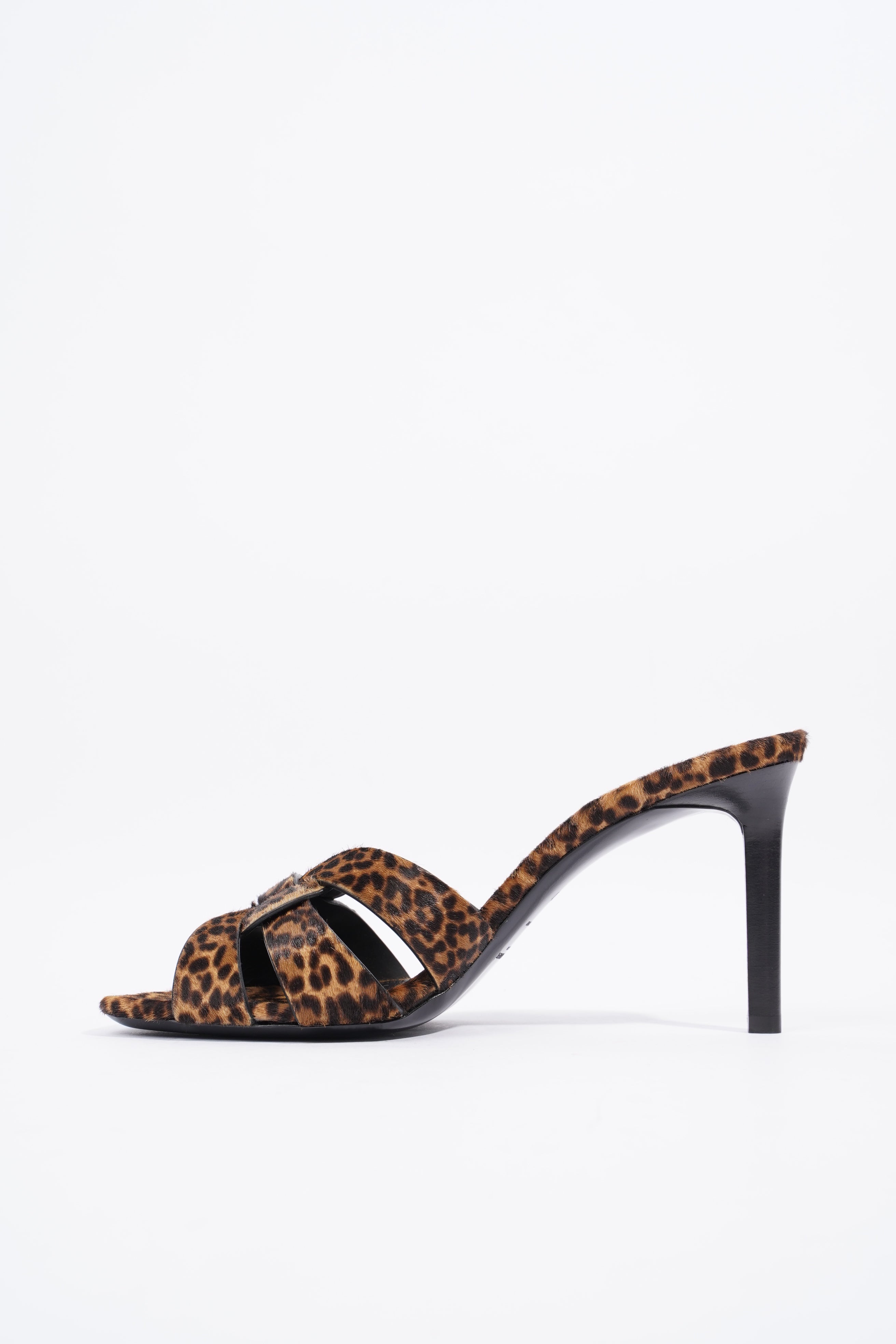 Saint Laurent Tribute Mule 90 Leopard Print Leather EU 40 UK 7
