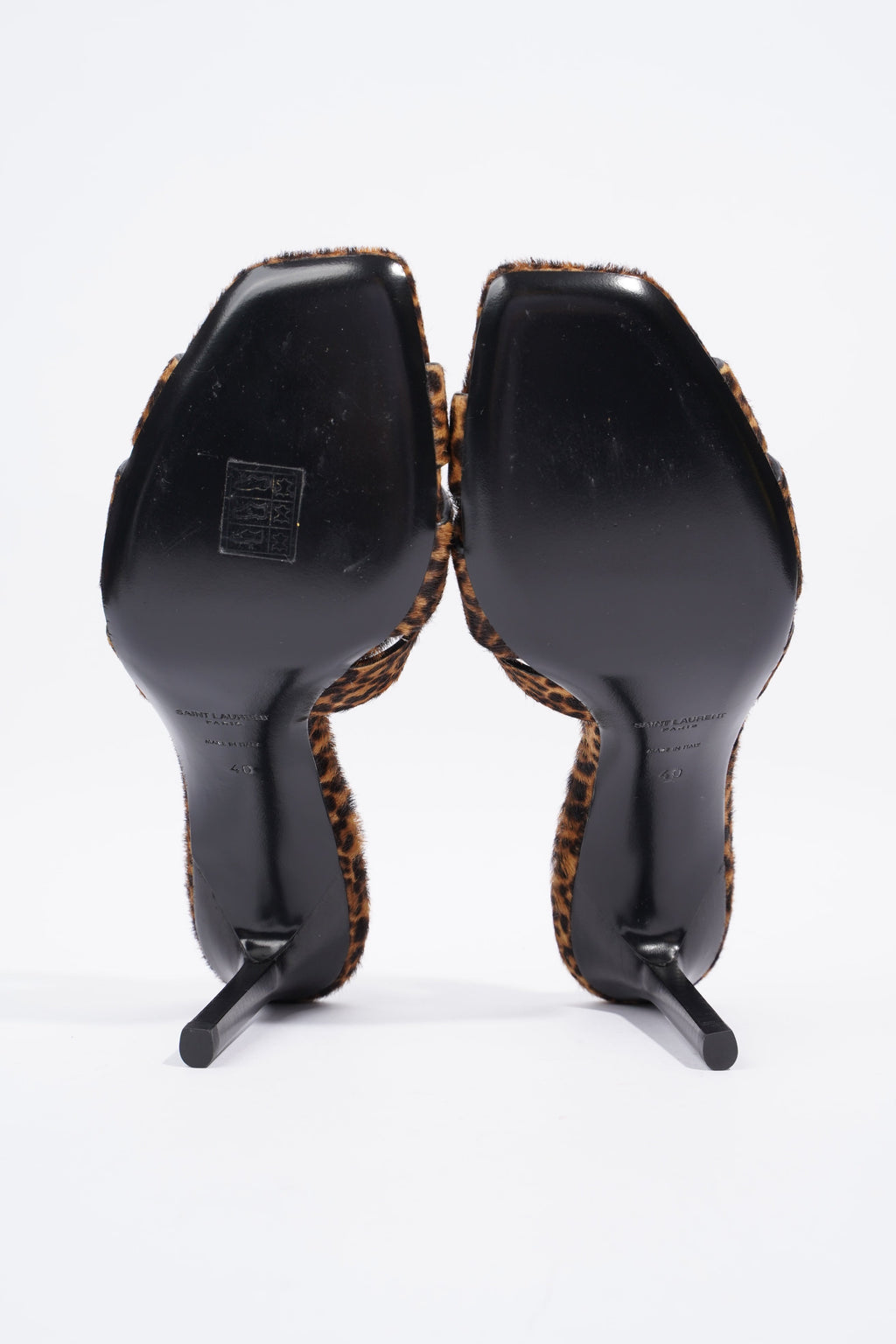 Saint Laurent Tribute Mule 90 Leopard Print Leather EU 40 UK 7