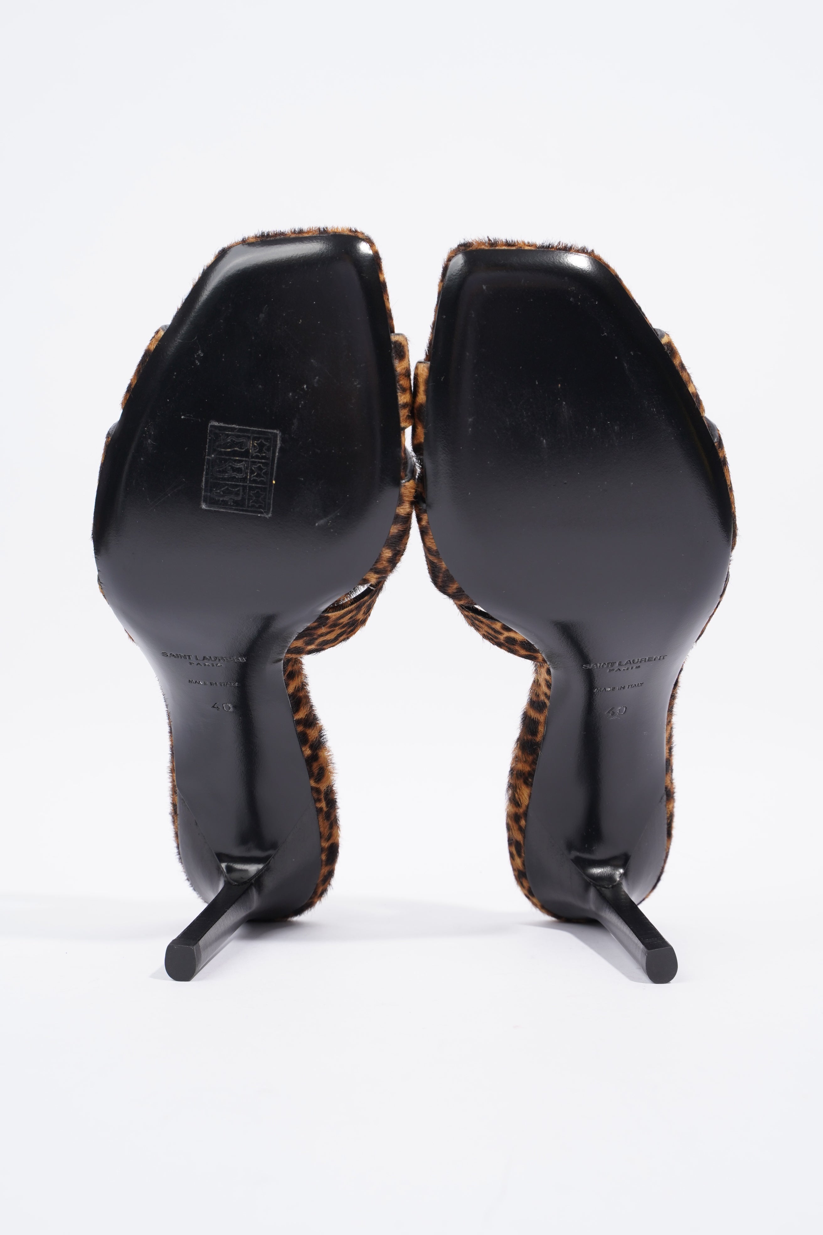 Saint Laurent Tribute Mule 90 Leopard Print Leather EU 40 UK 7