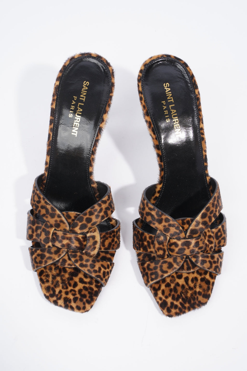 Saint Laurent Tribute Mule 90 Leopard Print Leather EU 40 UK 7