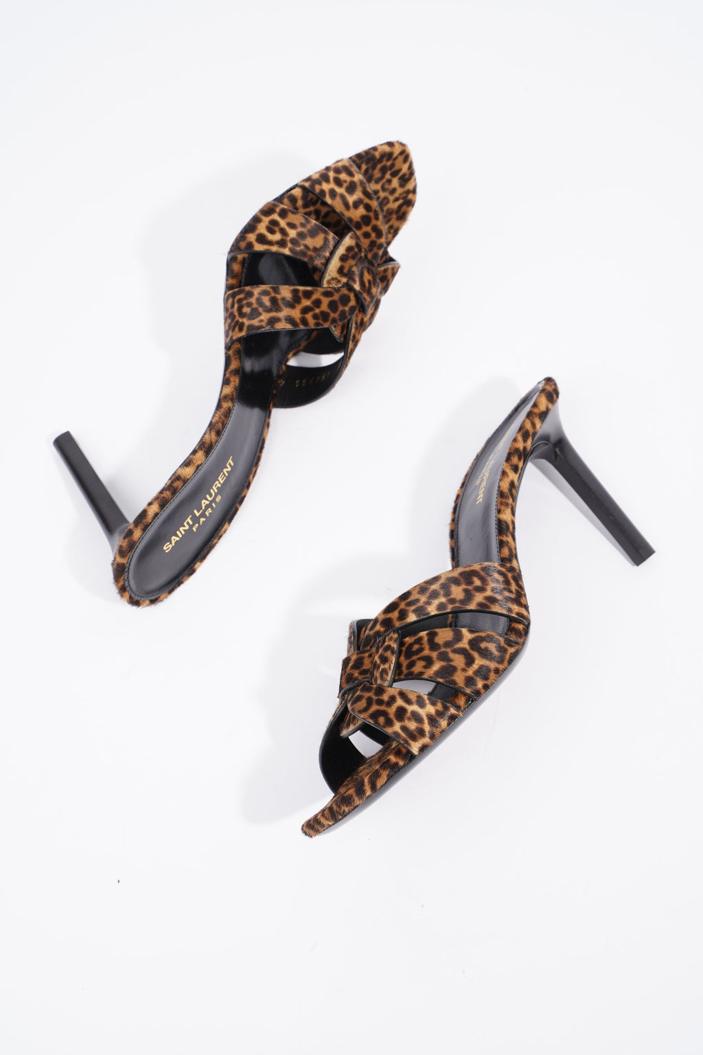 Saint Laurent Tribute Mule 90 Leopard Print Leather EU 40 UK 7