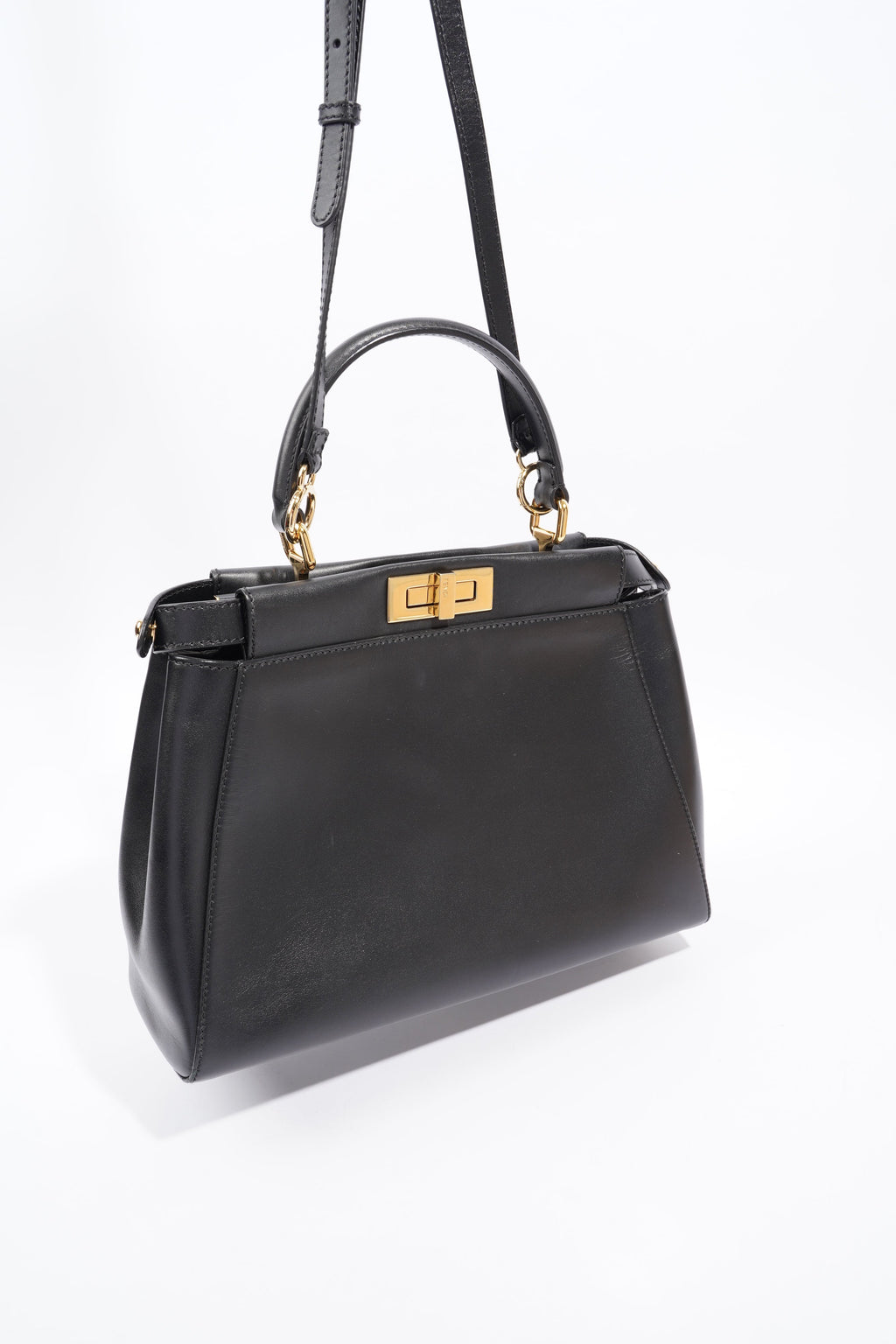 Fendi Peekaboo Top Handle Black Leather Medium