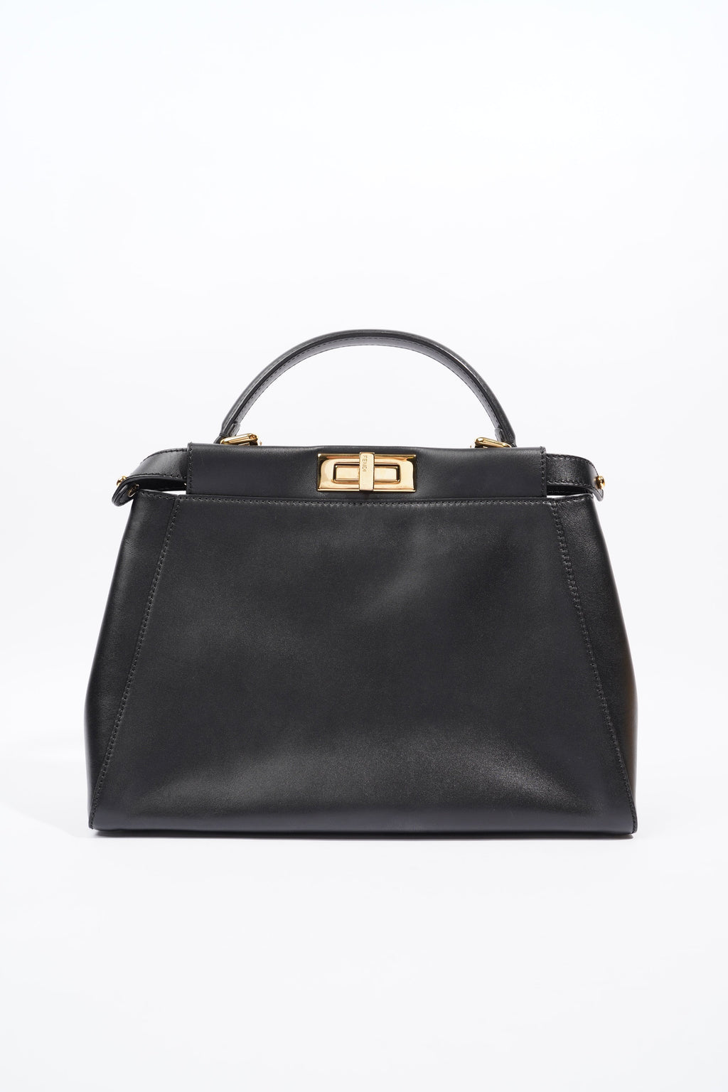 Fendi Peekaboo Top Handle Black Leather Medium