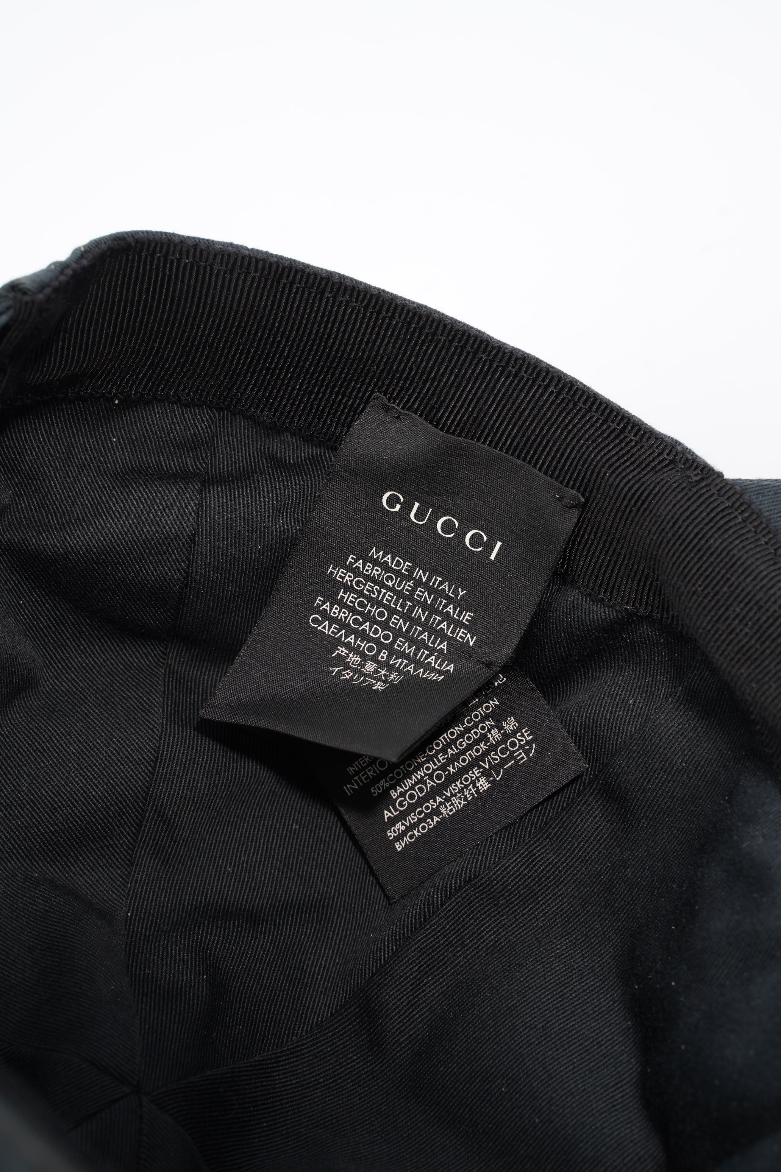 Gucci Logo Cap Black / Red Fabric M