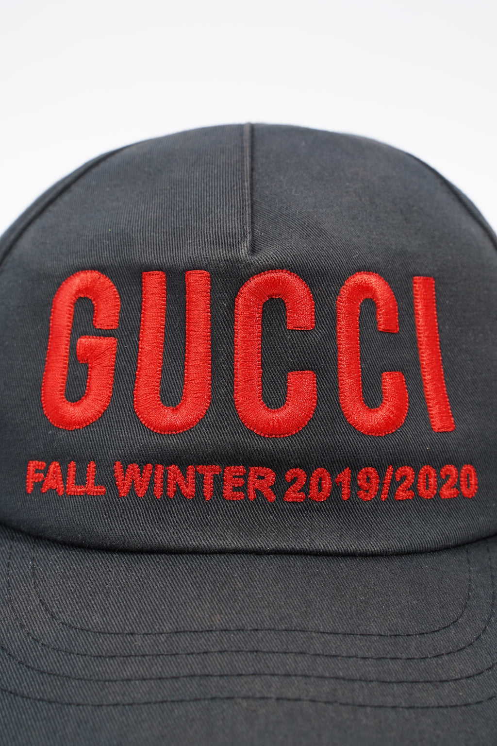 Gucci Logo Cap Black / Red Fabric M