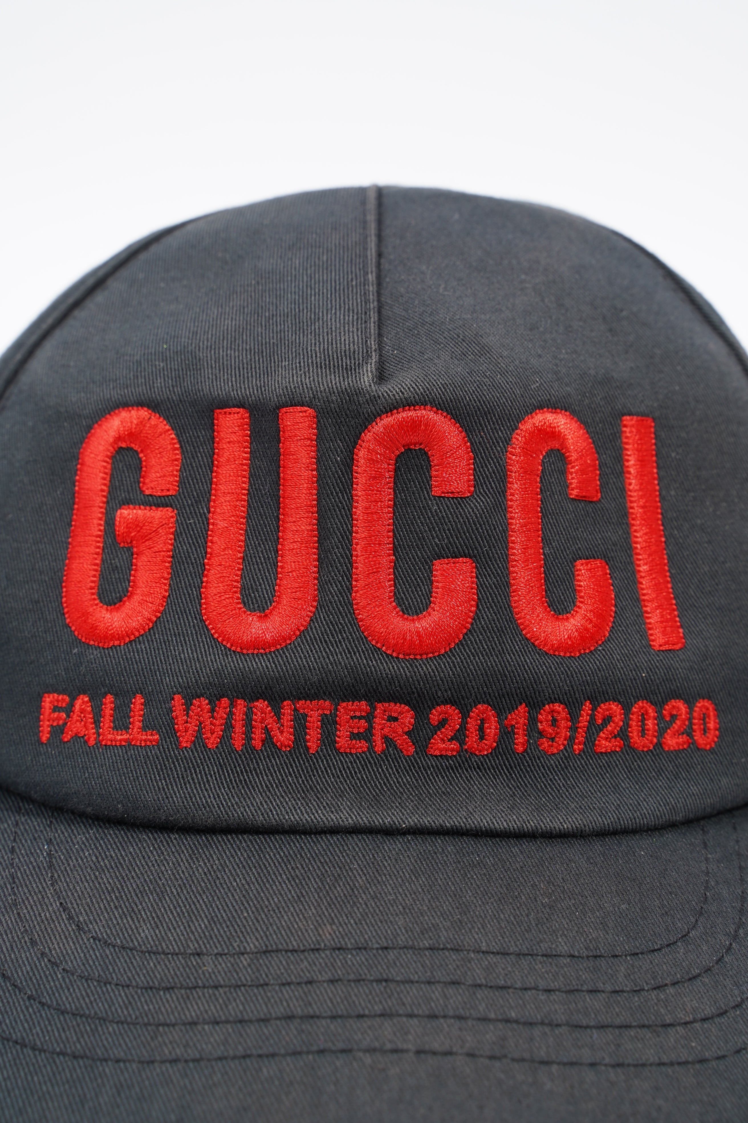 Gucci Logo Cap Black / Red Fabric M