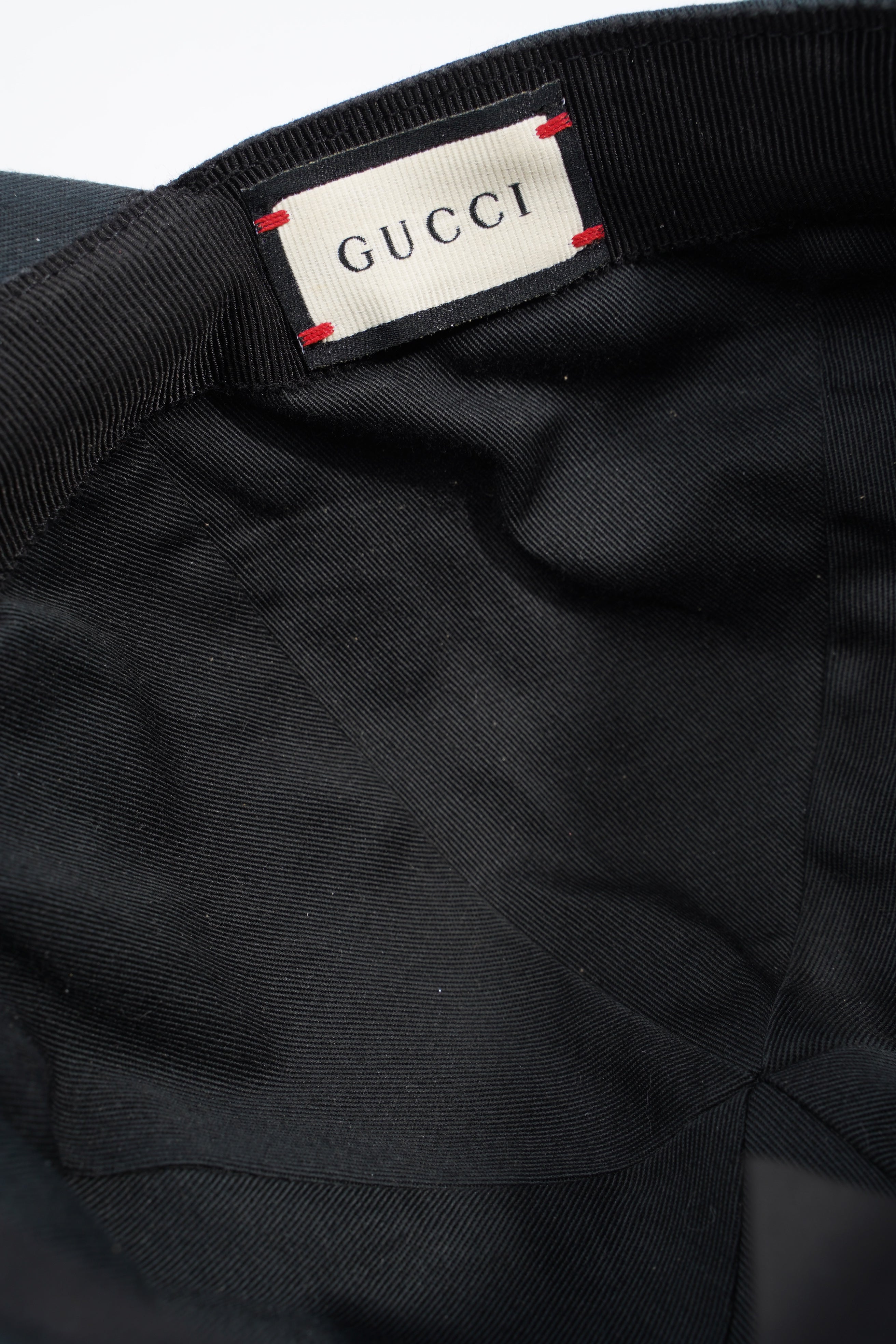 Gucci Logo Cap Black / Red Fabric M