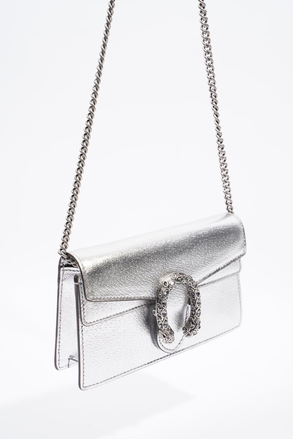 Gucci Dionysus Silver Leather Super Mini
