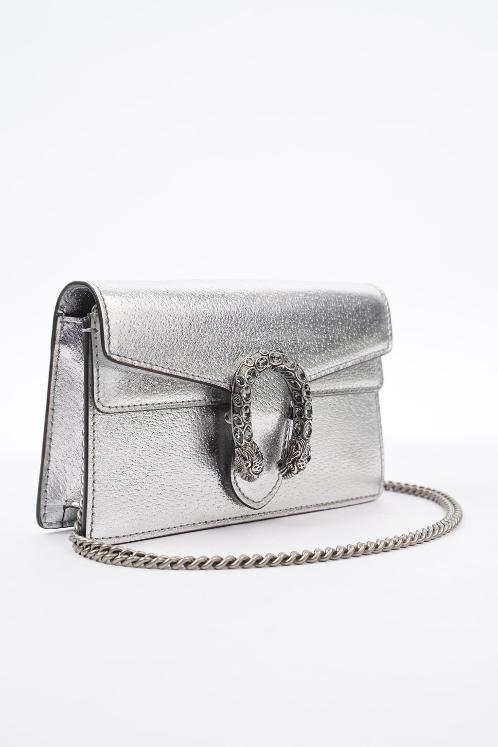 Gucci Dionysus Silver Leather Super Mini