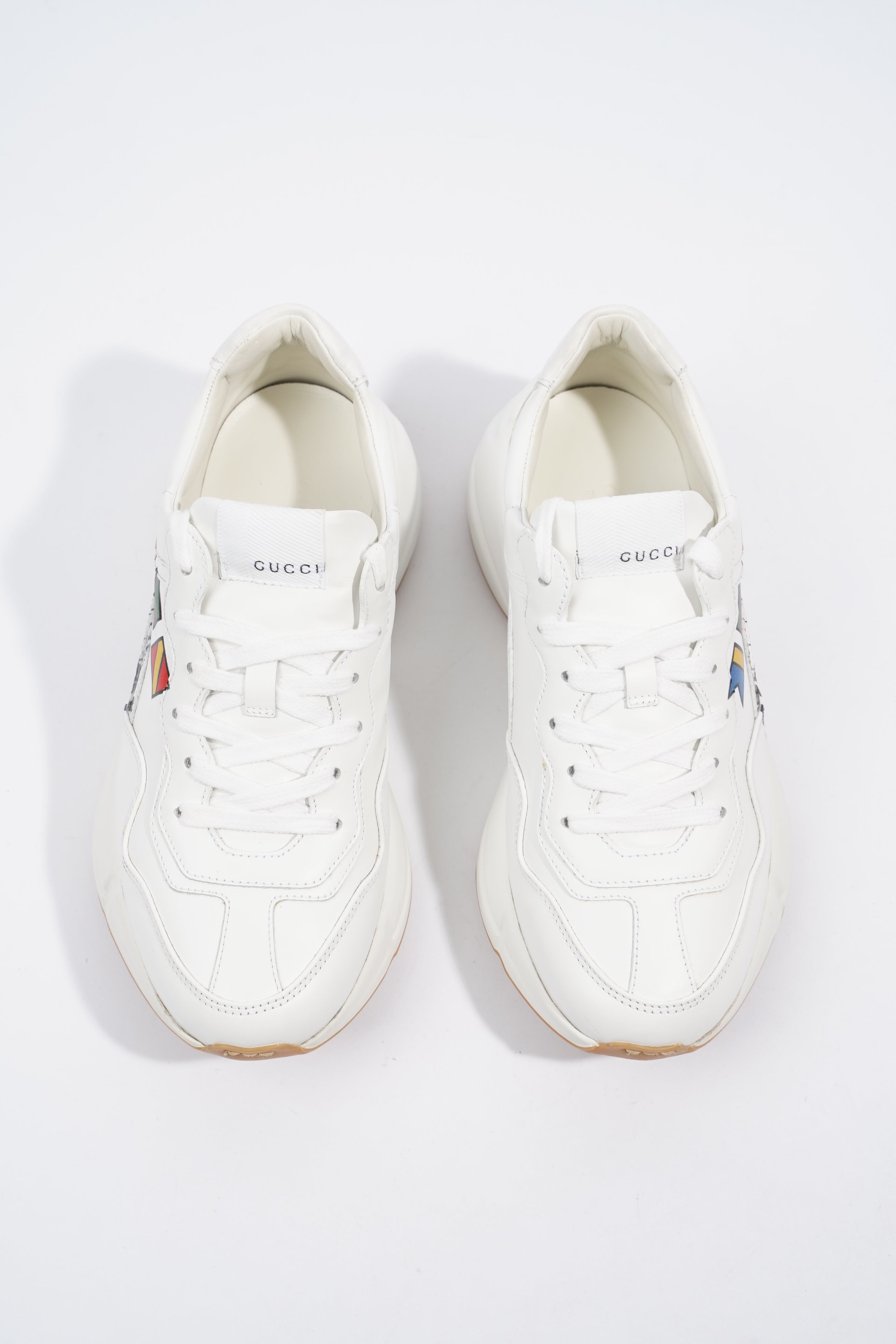 Gucci Rhyton 'Worldwide' Logo White Leather EU 37.5 UK 4.5