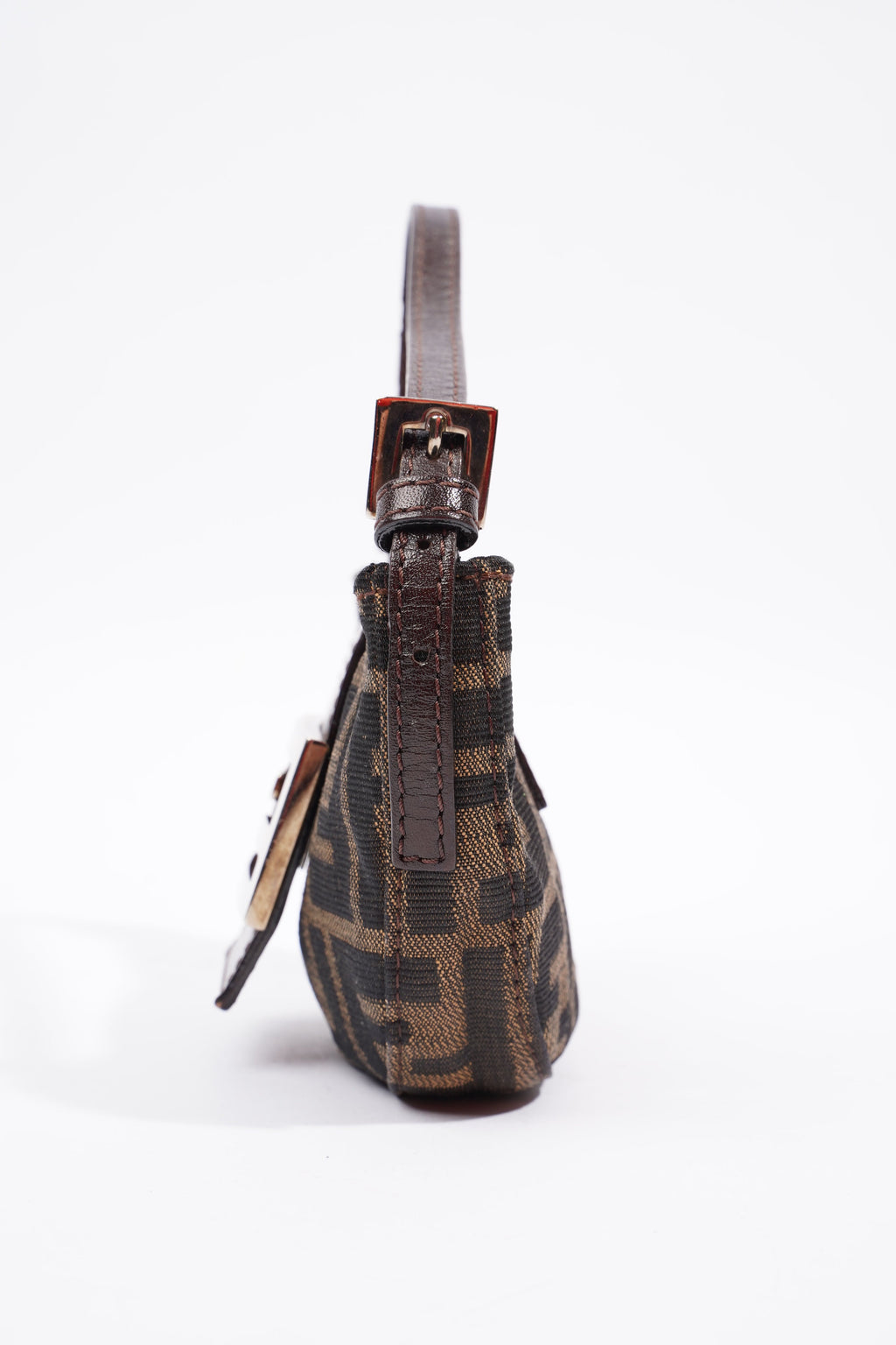 Fendi Mini Zucca Croissant Brown/Black Monogram Canvas