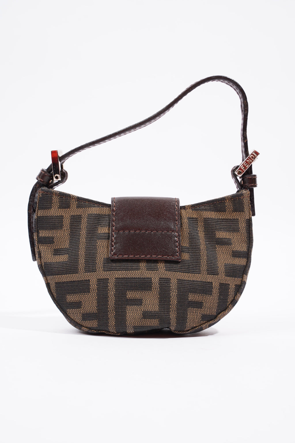 Fendi Mini Zucca Croissant Brown/Black Monogram Canvas
