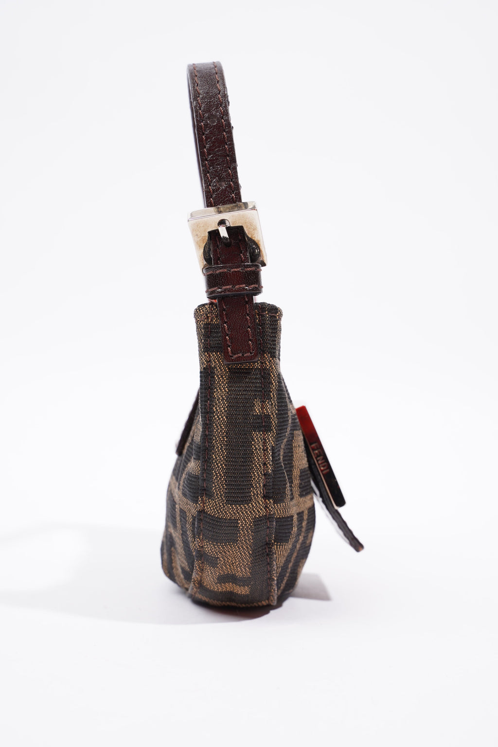 Fendi Mini Zucca Croissant Brown/Black Monogram Canvas