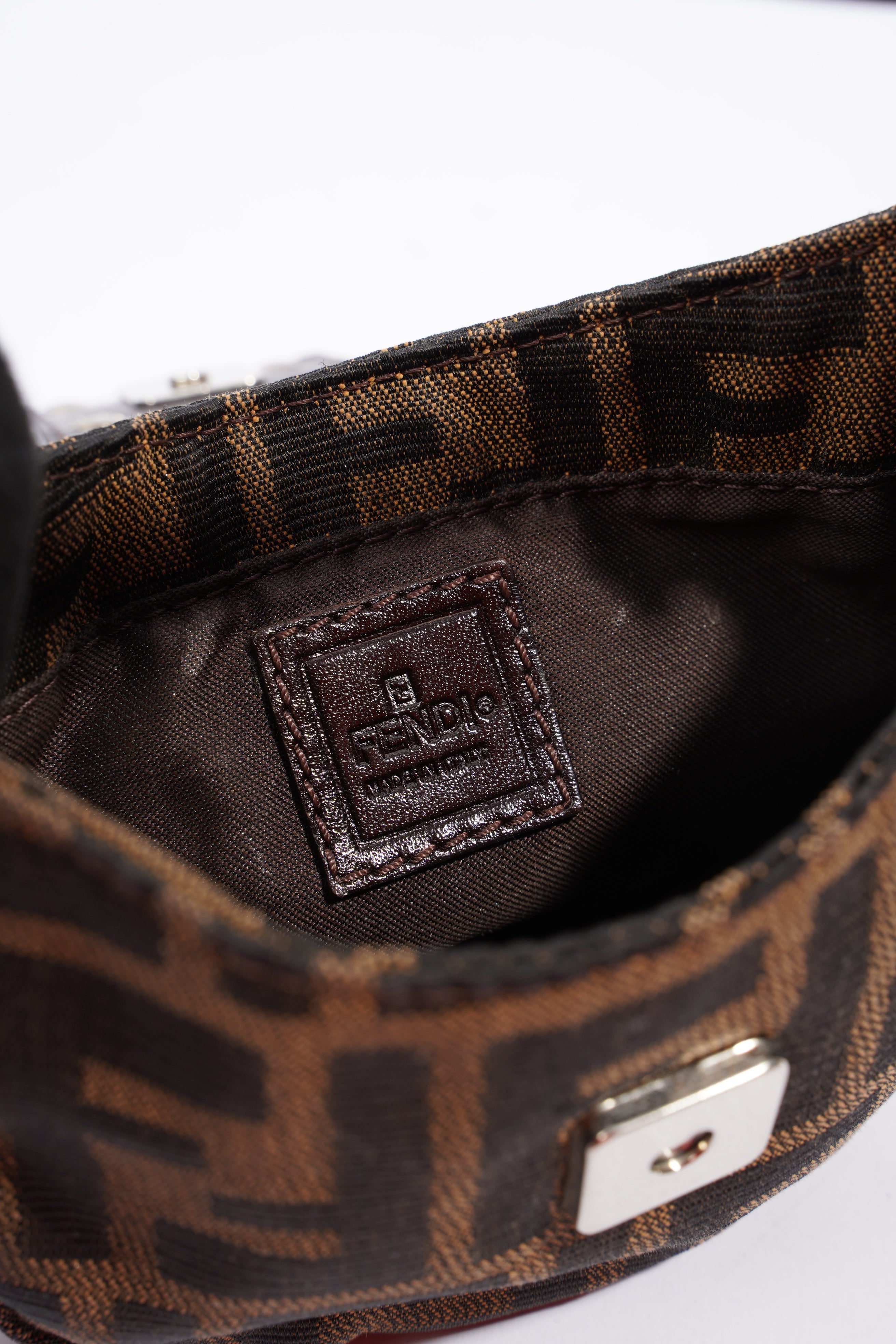 Fendi Mini Zucca Croissant Brown/Black Monogram Canvas