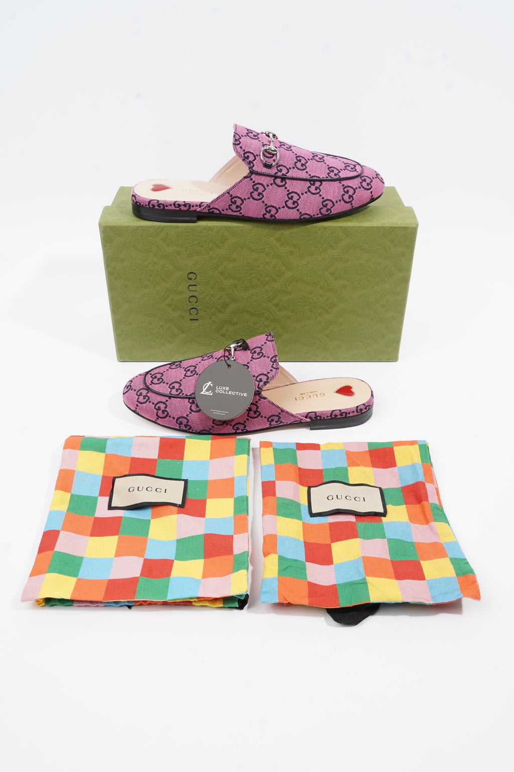 Gucci GG Princetown Pink Monogram Canvas EU 37.5 UK 4.5