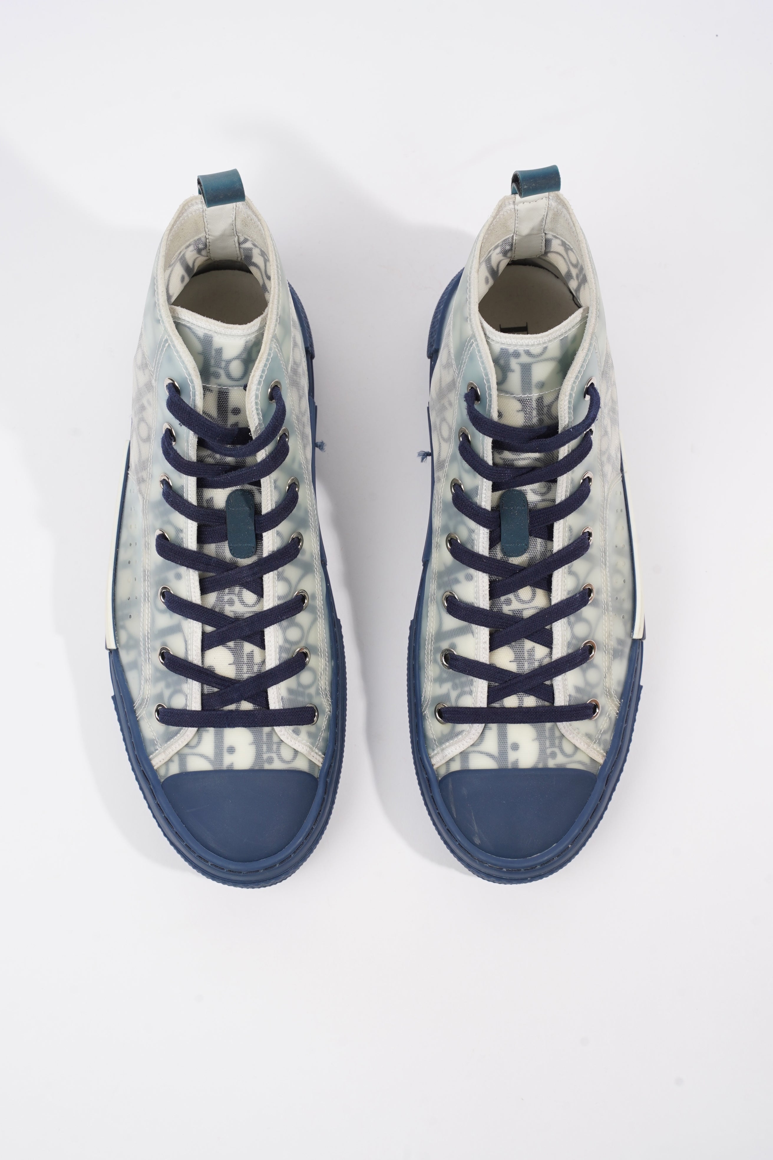 Christian Dior B23 High-top Navy / Navy Oblique / White Technical Fabric EU 42 UK 8