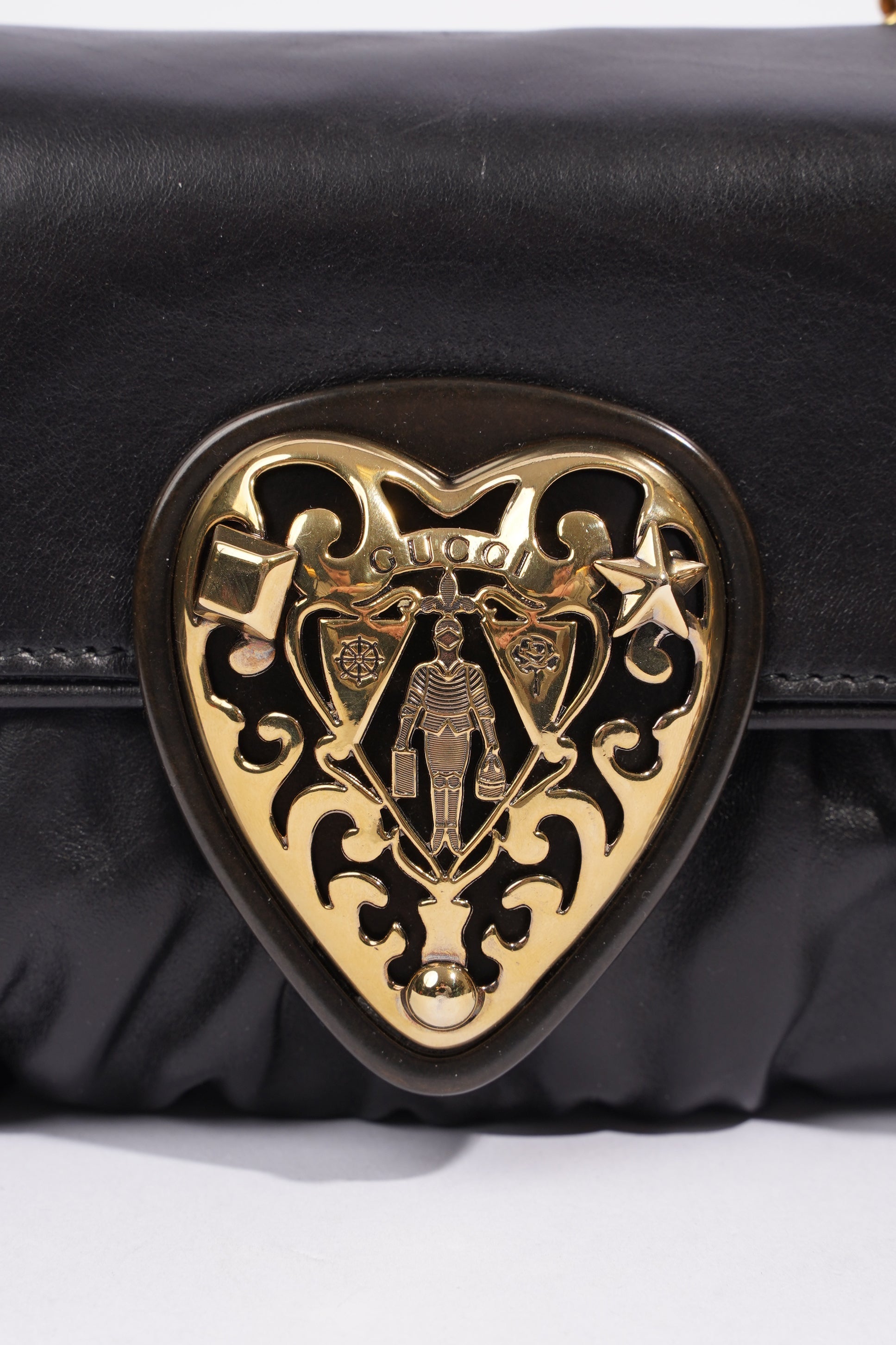 Gucci Babouska Heart Black Leather