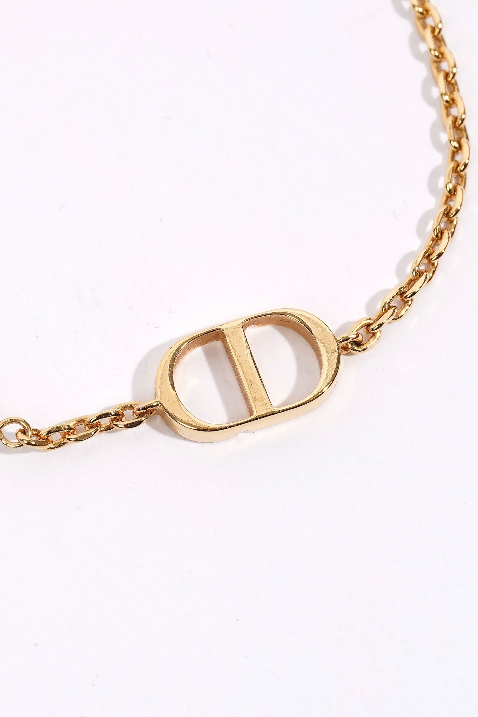 Christian Dior Petit CD Bracelet Gold-Finish Metal with a White Resin Pearl Gold Base Metal