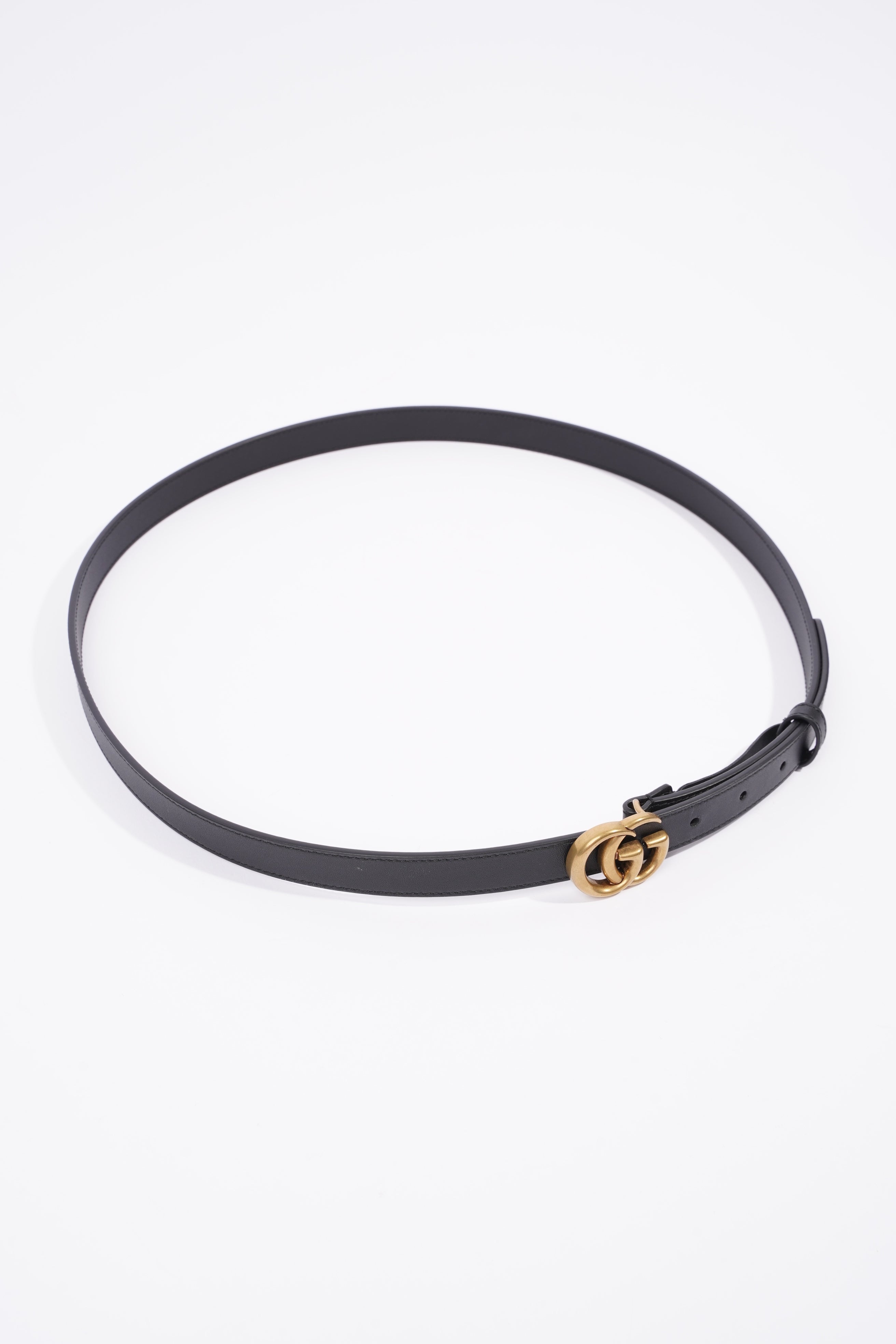Gucci Marmont Belt Black / Gold Leather 105cm 42"