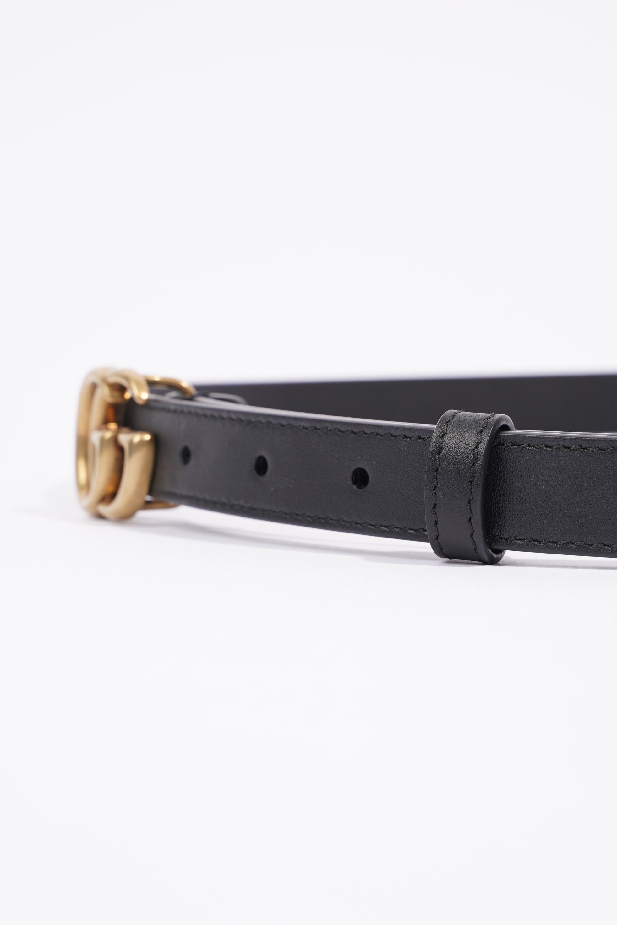 Gucci Marmont Belt Black / Gold Leather 105cm 42"