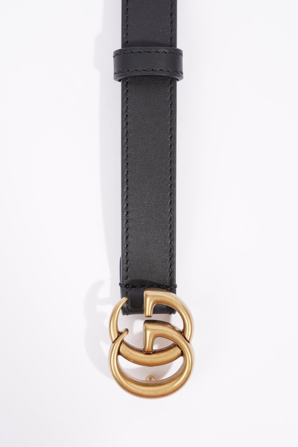 Gucci Marmont Belt Black / Gold Leather 105cm 42"