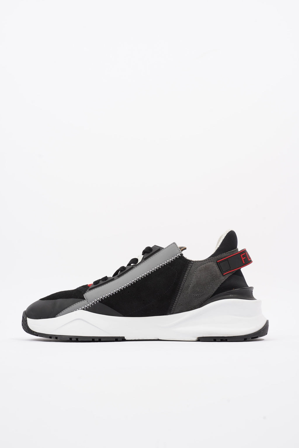Fendi Flow Black / White / Red Suede EU 42.5 UK 8.5