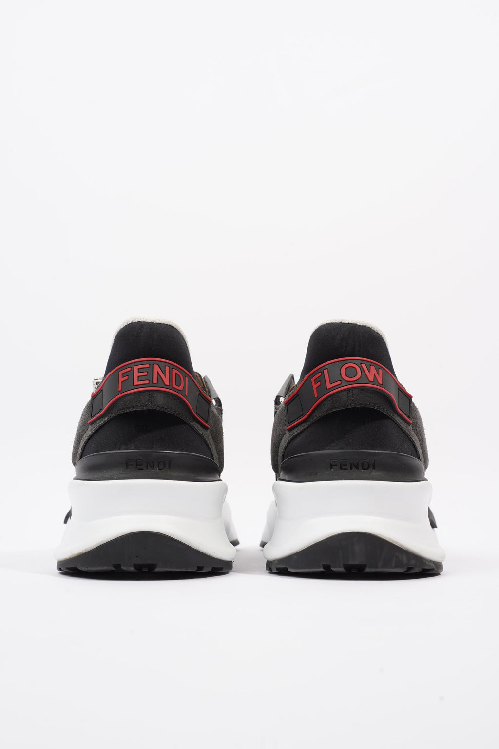 Fendi Flow Black / White / Red Suede EU 42.5 UK 8.5