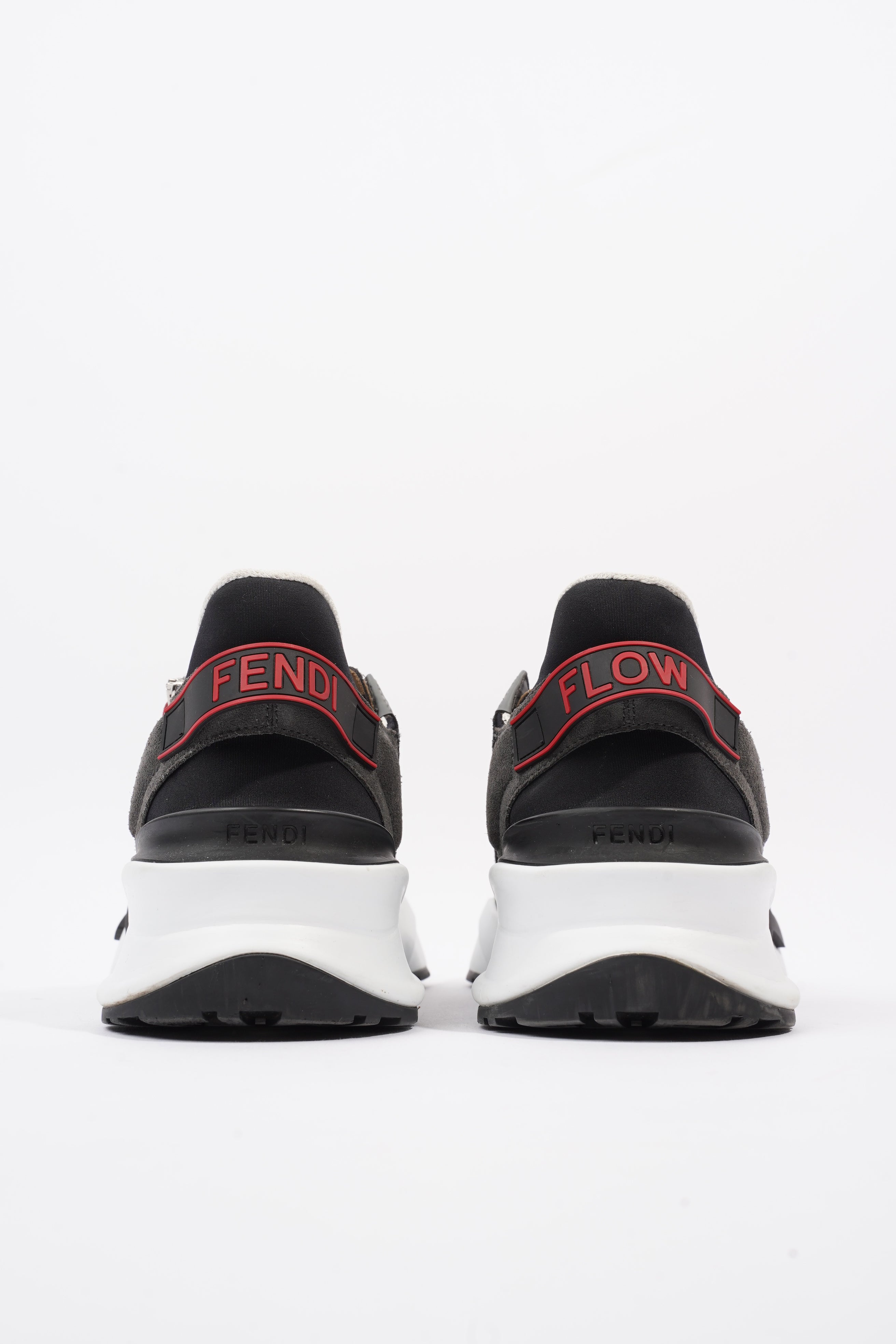 Fendi Flow Black / White / Red Suede EU 42.5 UK 8.5