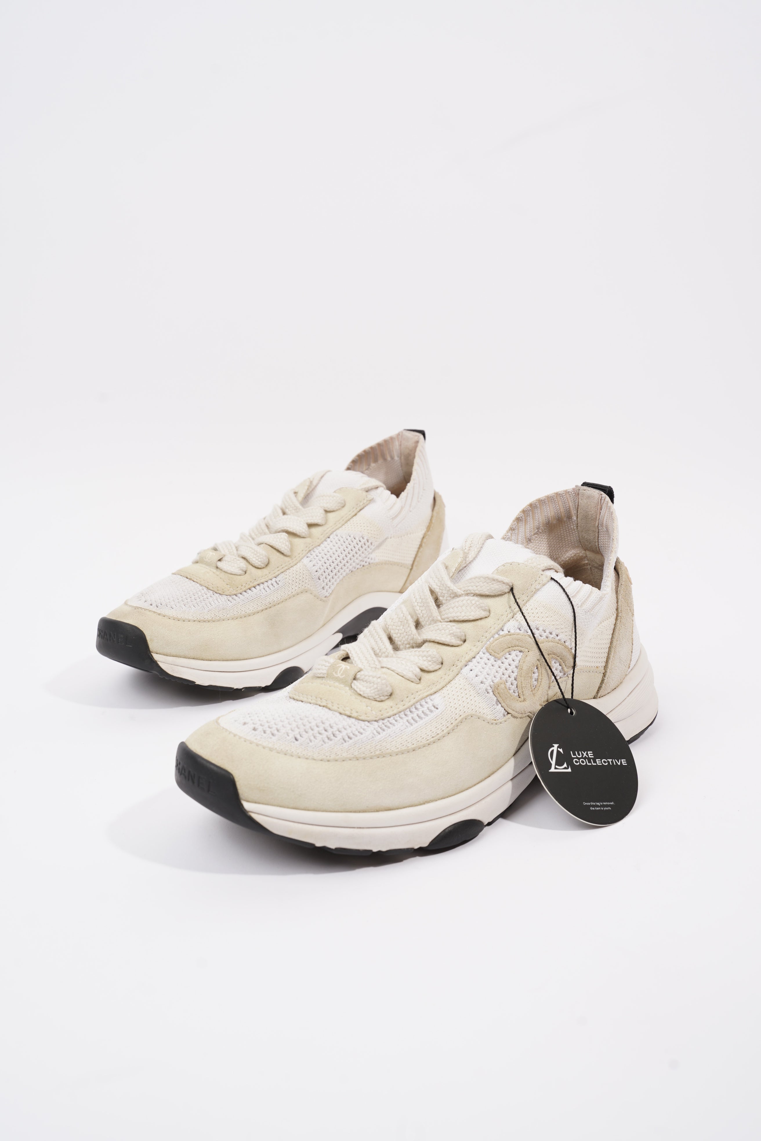 Chanel CC Runners White / Cream Suede EU 40 UK 7