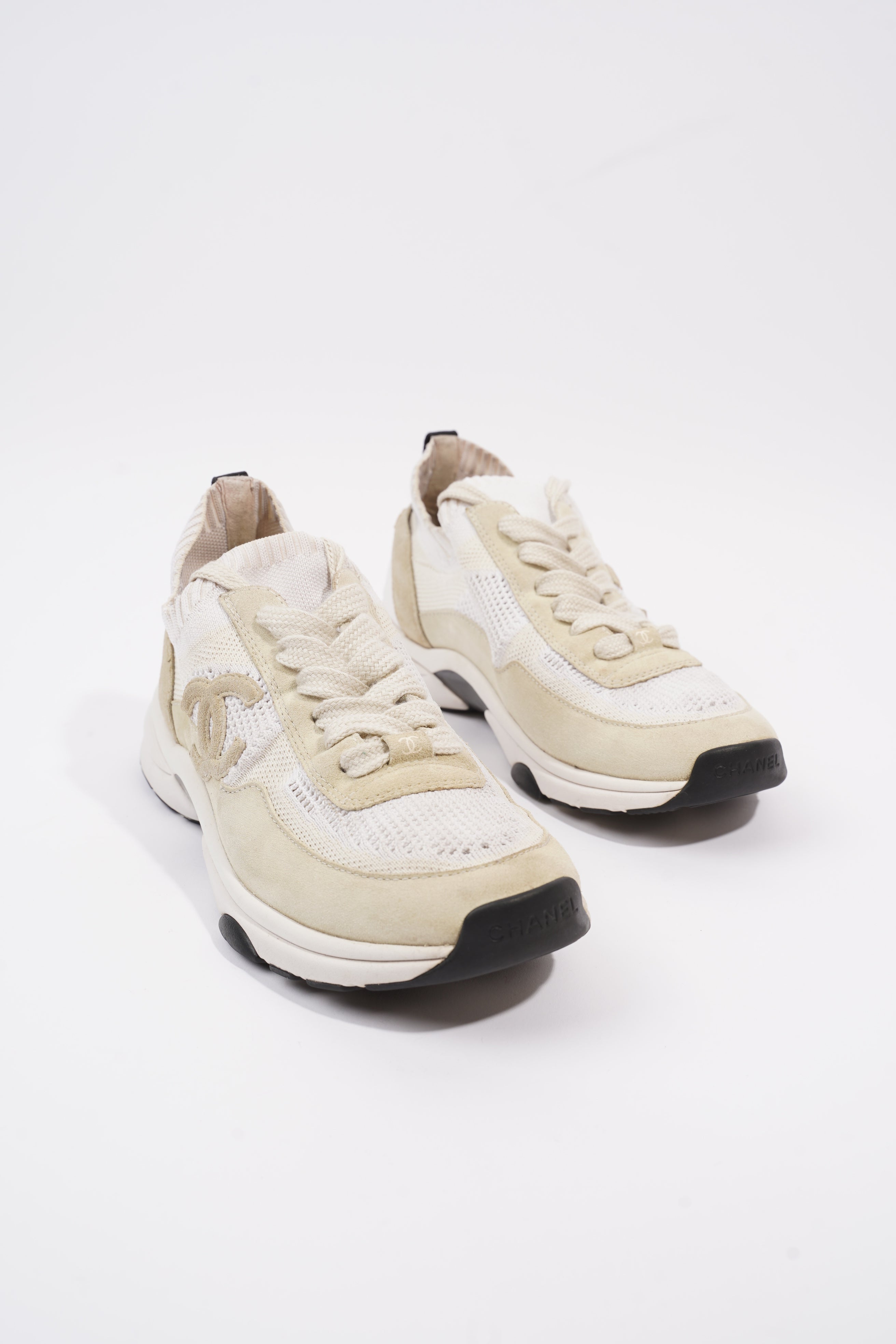 Chanel CC Runners White / Cream Suede EU 40 UK 7