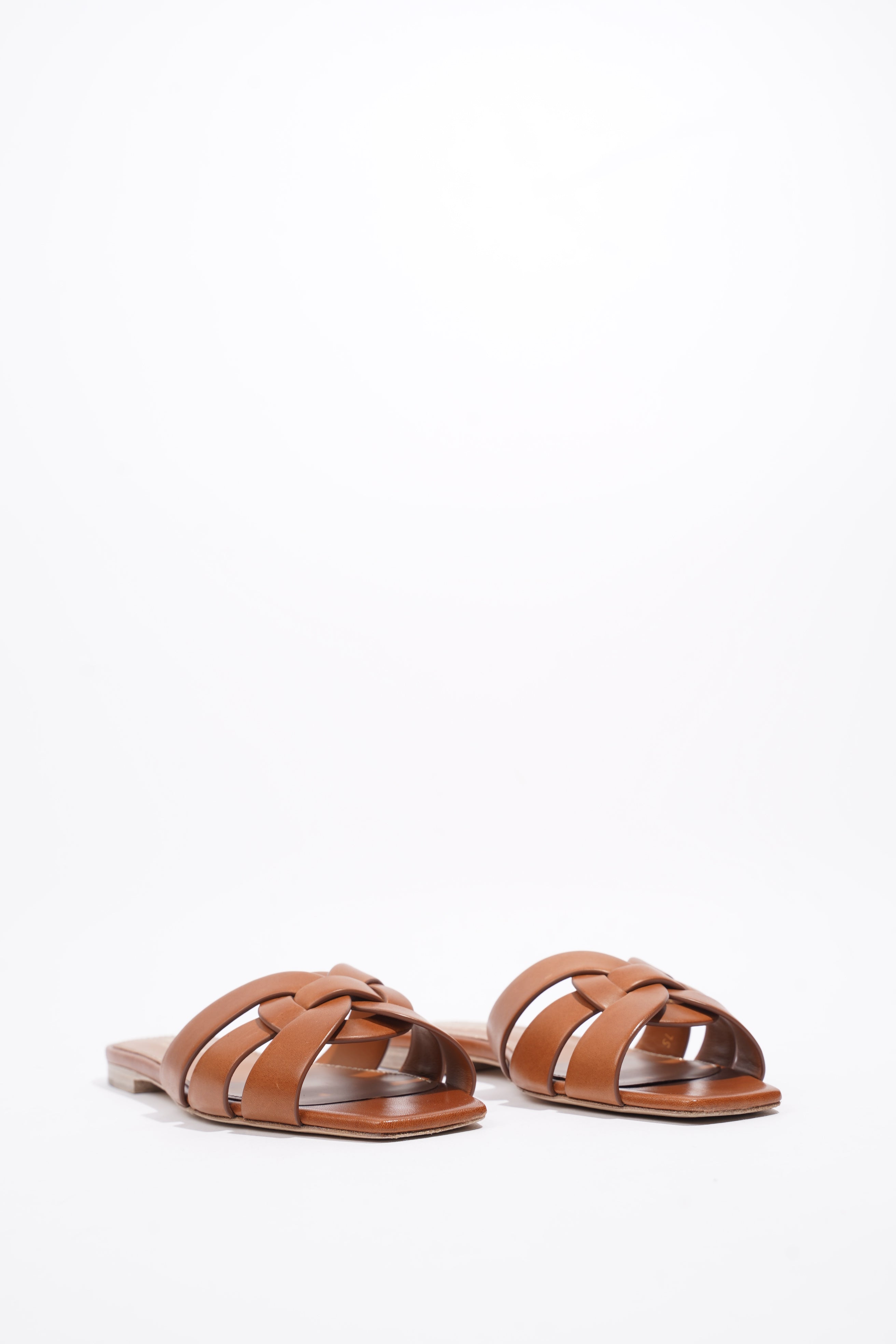 Saint Laurent Tribute Mules Brown Leather EU 37 UK 4