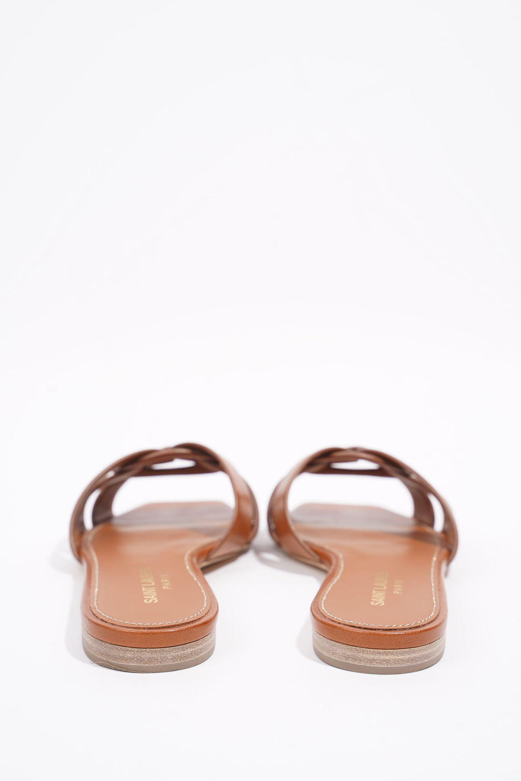 Saint Laurent Tribute Mules Brown Leather EU 37 UK 4