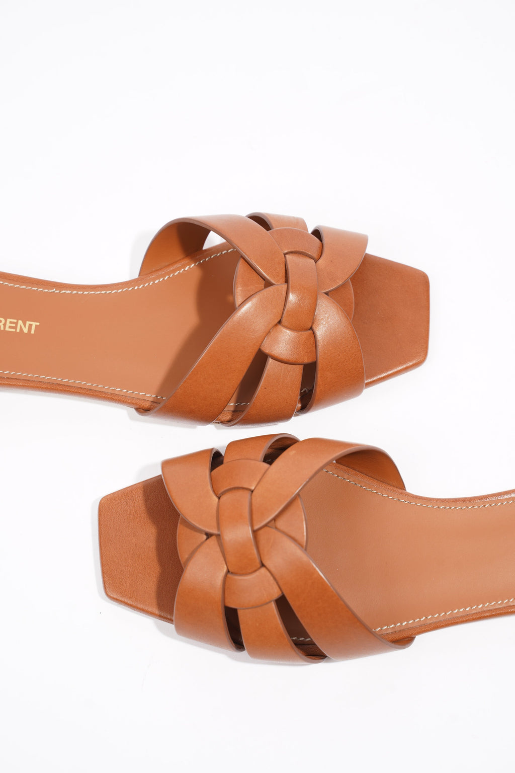 Saint Laurent Tribute Mules Brown Leather EU 37 UK 4