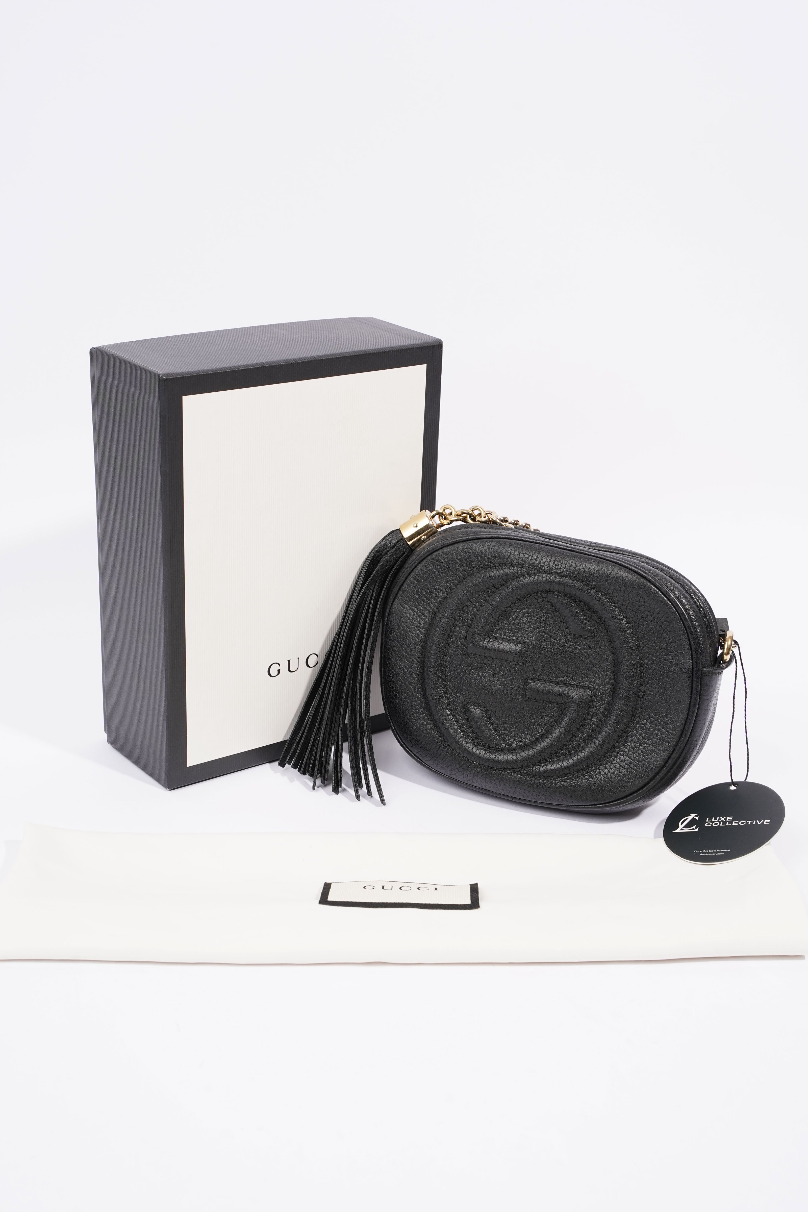 Gucci Soho Disco Chain Crossbody Bag Black Leather Mini