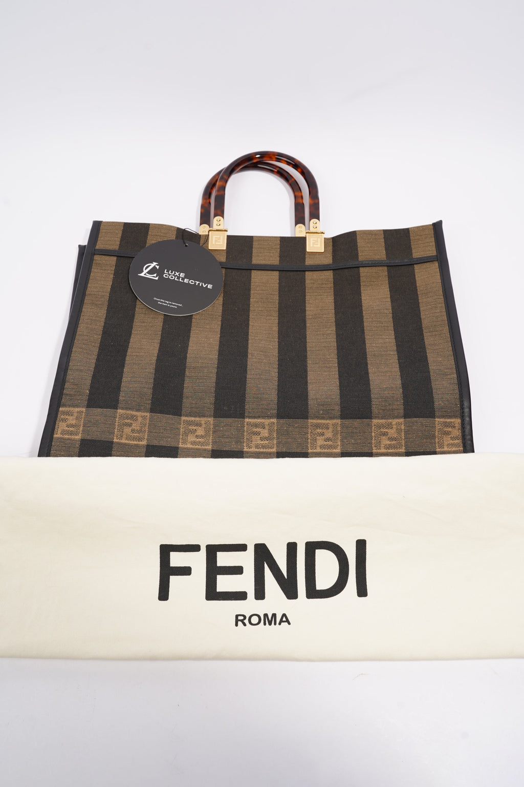 Fendi Sunshine Tote Brown Canvas Large