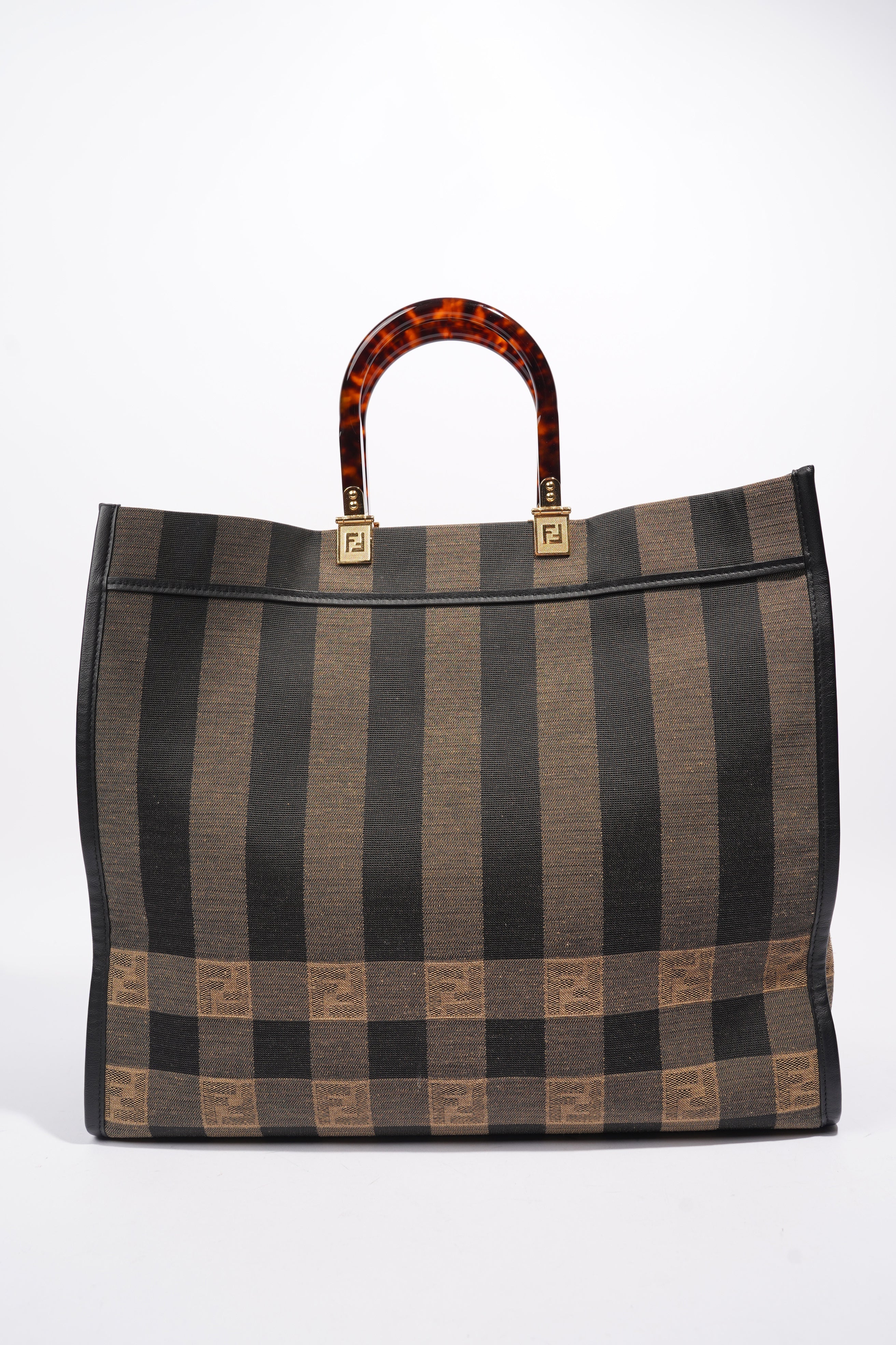 Fendi Sunshine Tote Brown Canvas Large