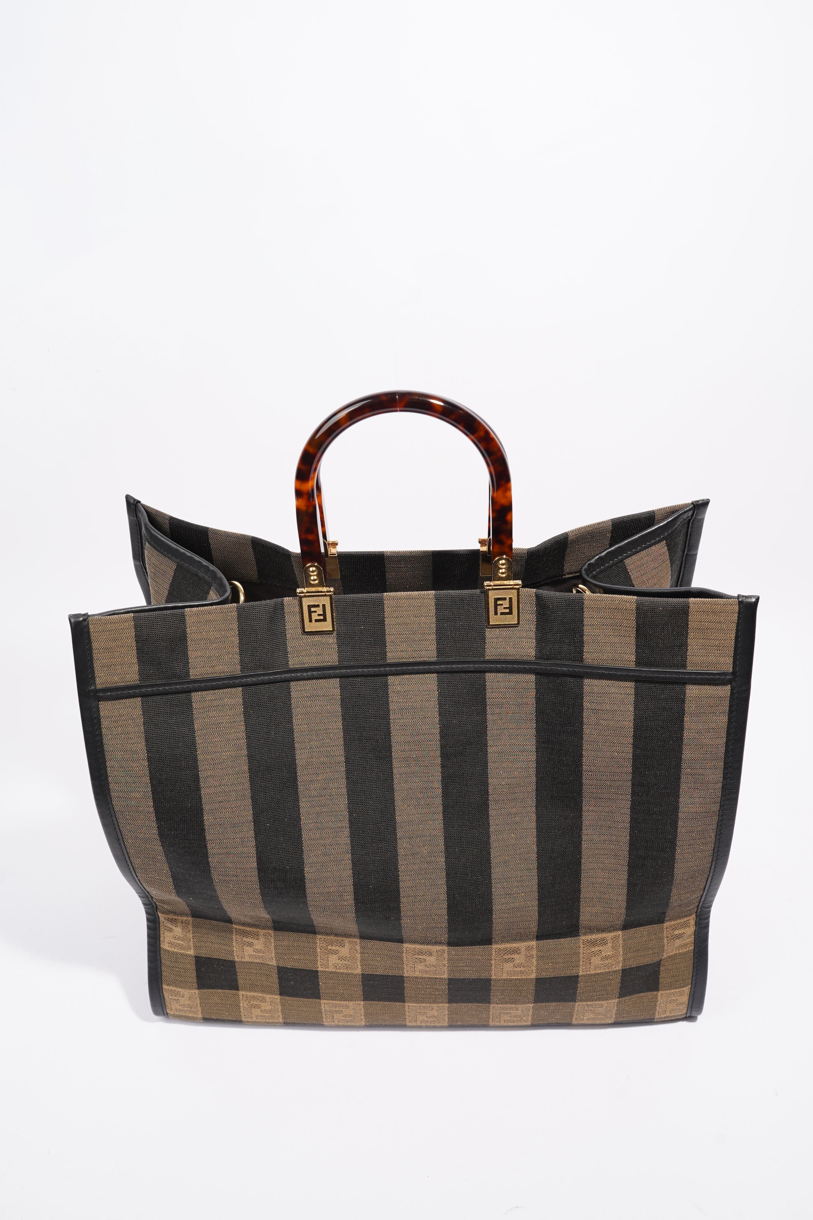 Fendi Sunshine Tote Brown Canvas Large