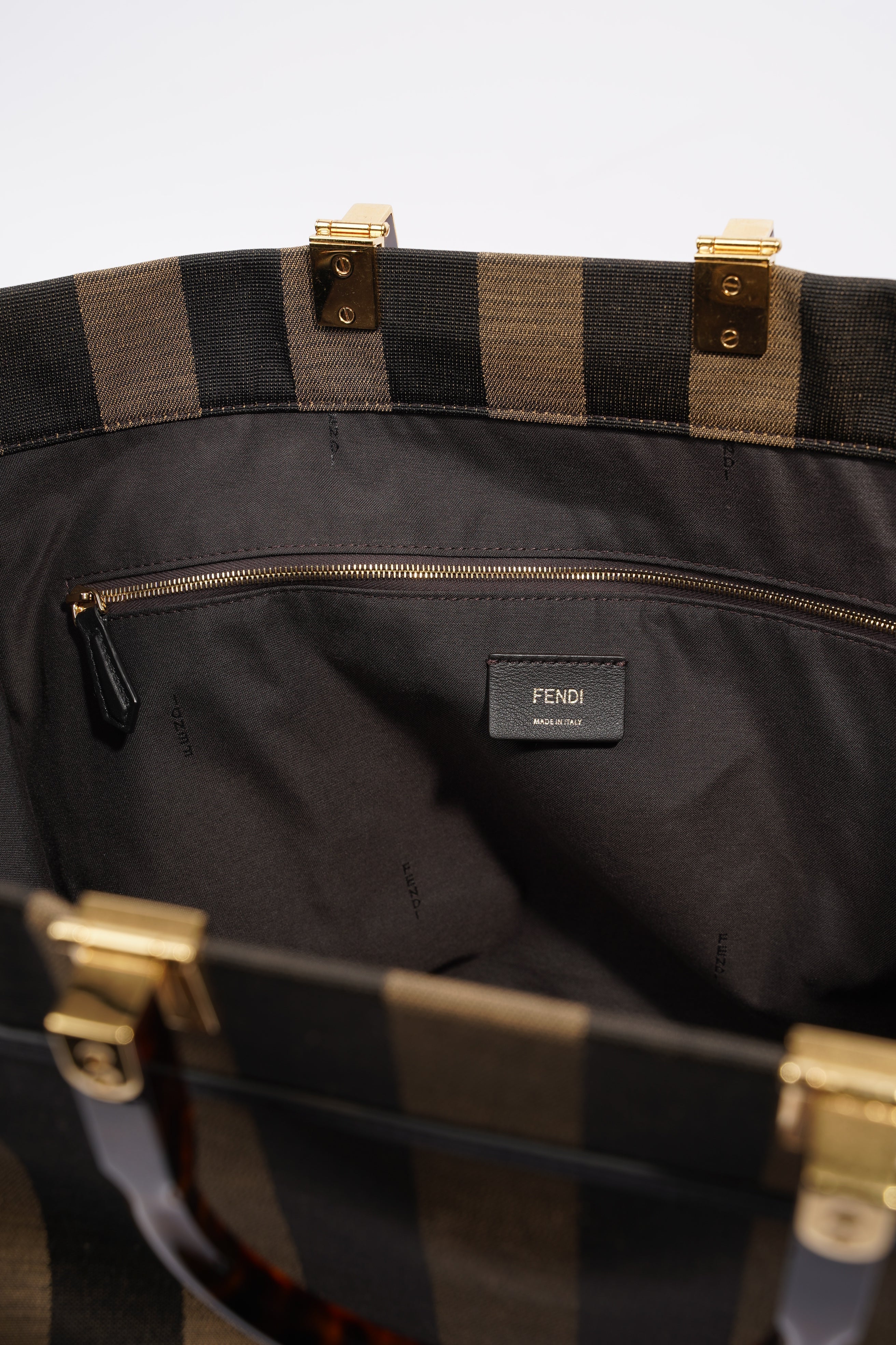 Fendi Sunshine Tote Brown Canvas Large