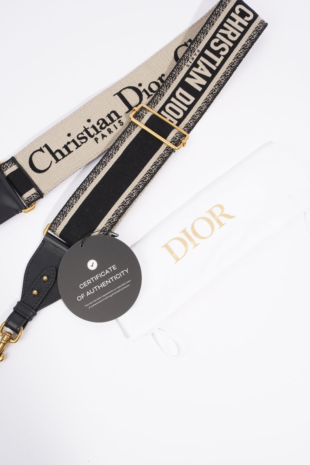 Christian Dior Shoulder Strap Navy / Beige Canvas