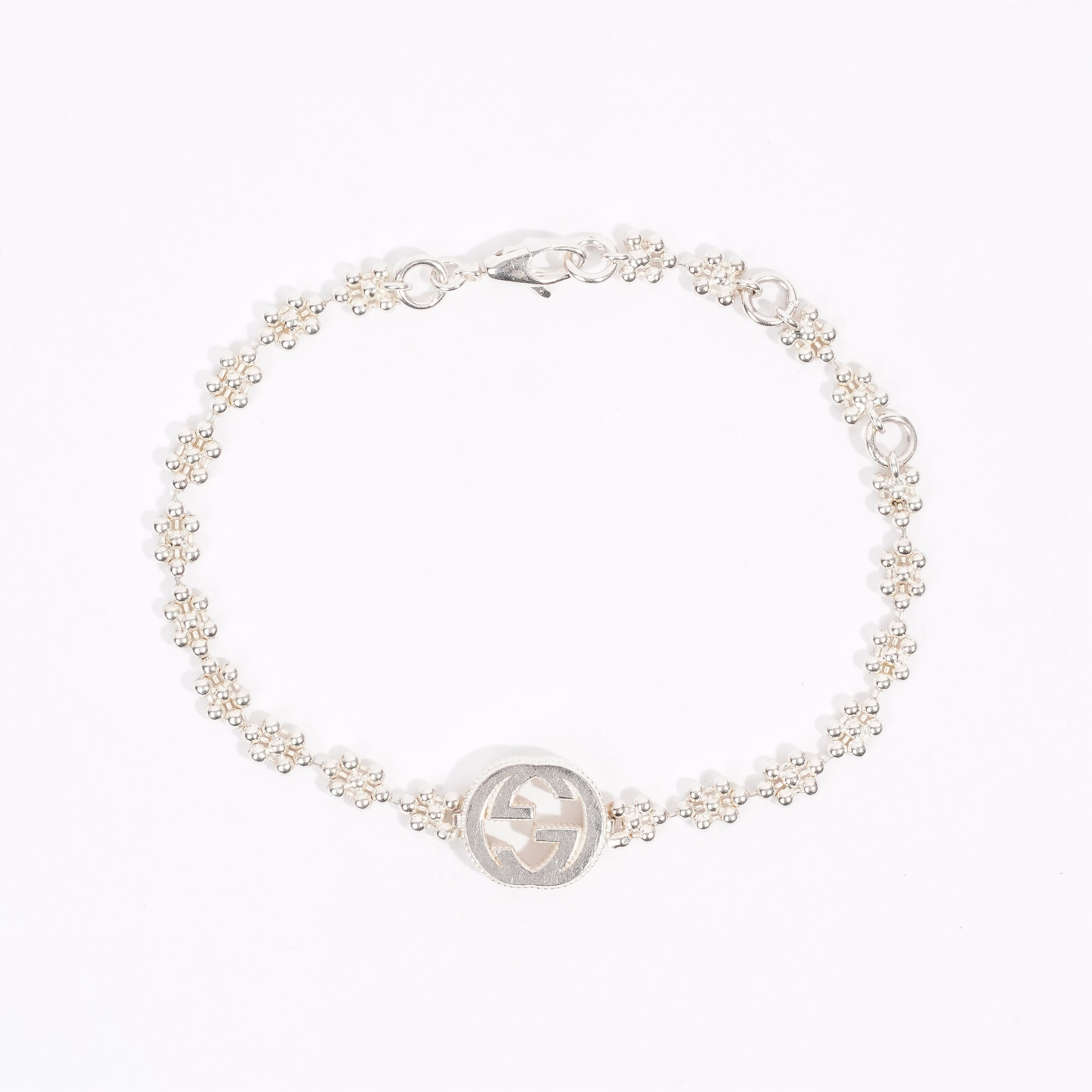 Gucci Interlocking Bracelet Silver Silver Sterling
