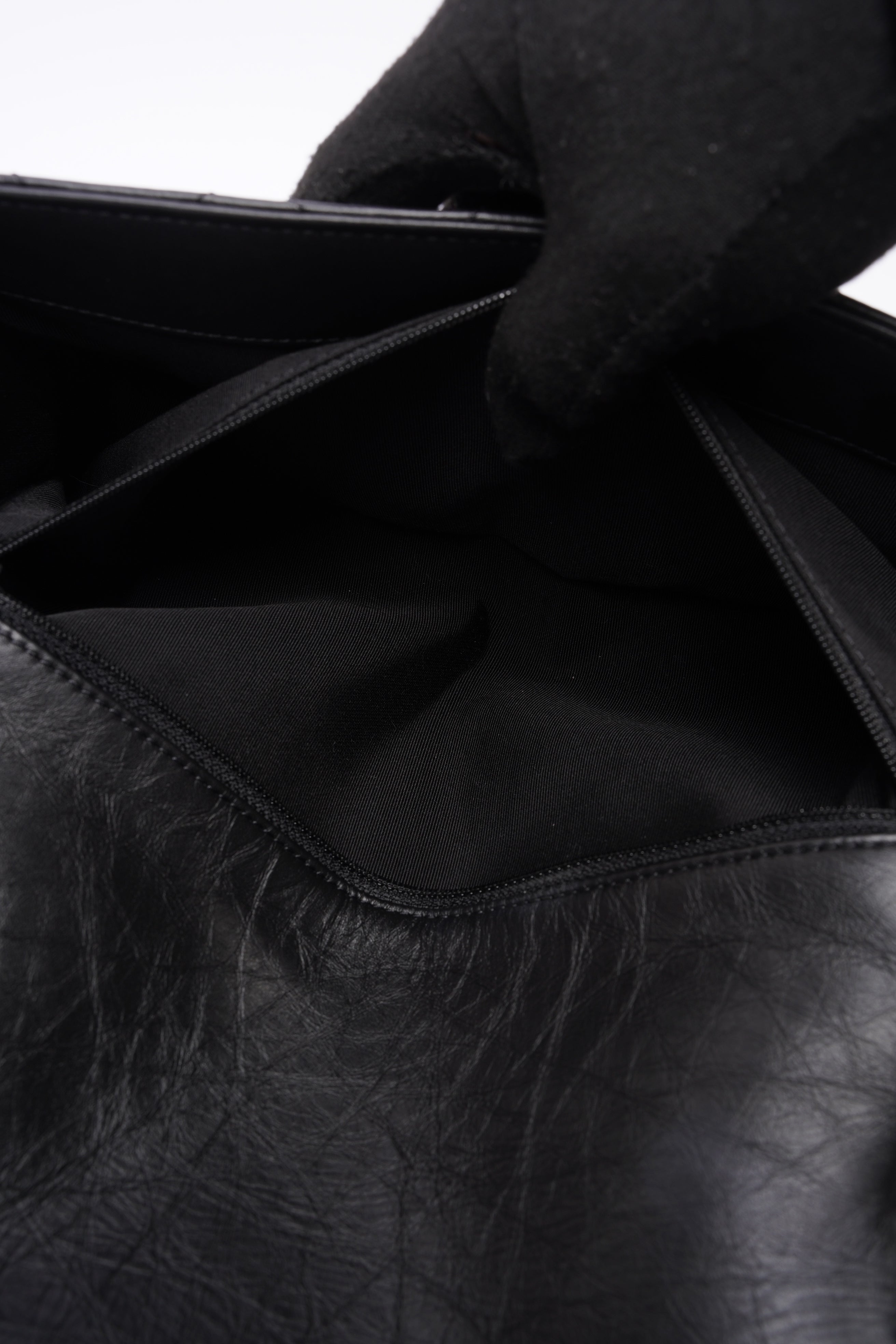 Chanel Chain Around Jumbo Flap Black Leather