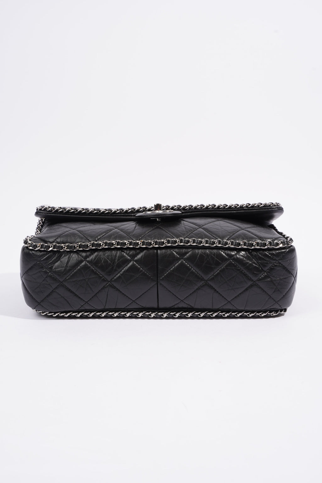 Chanel Chain Around Jumbo Flap Black Leather